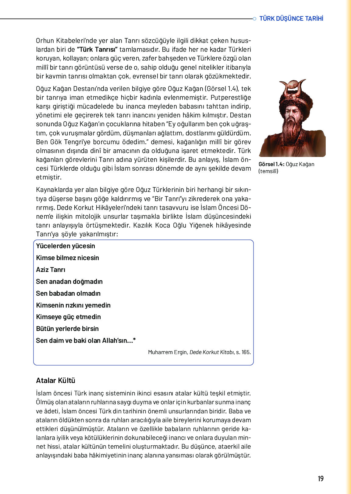 10. Sınıf Meb Yayınları Türk Düşünce Tarihi Ders Kitabı Sayfa 19 Cevapları