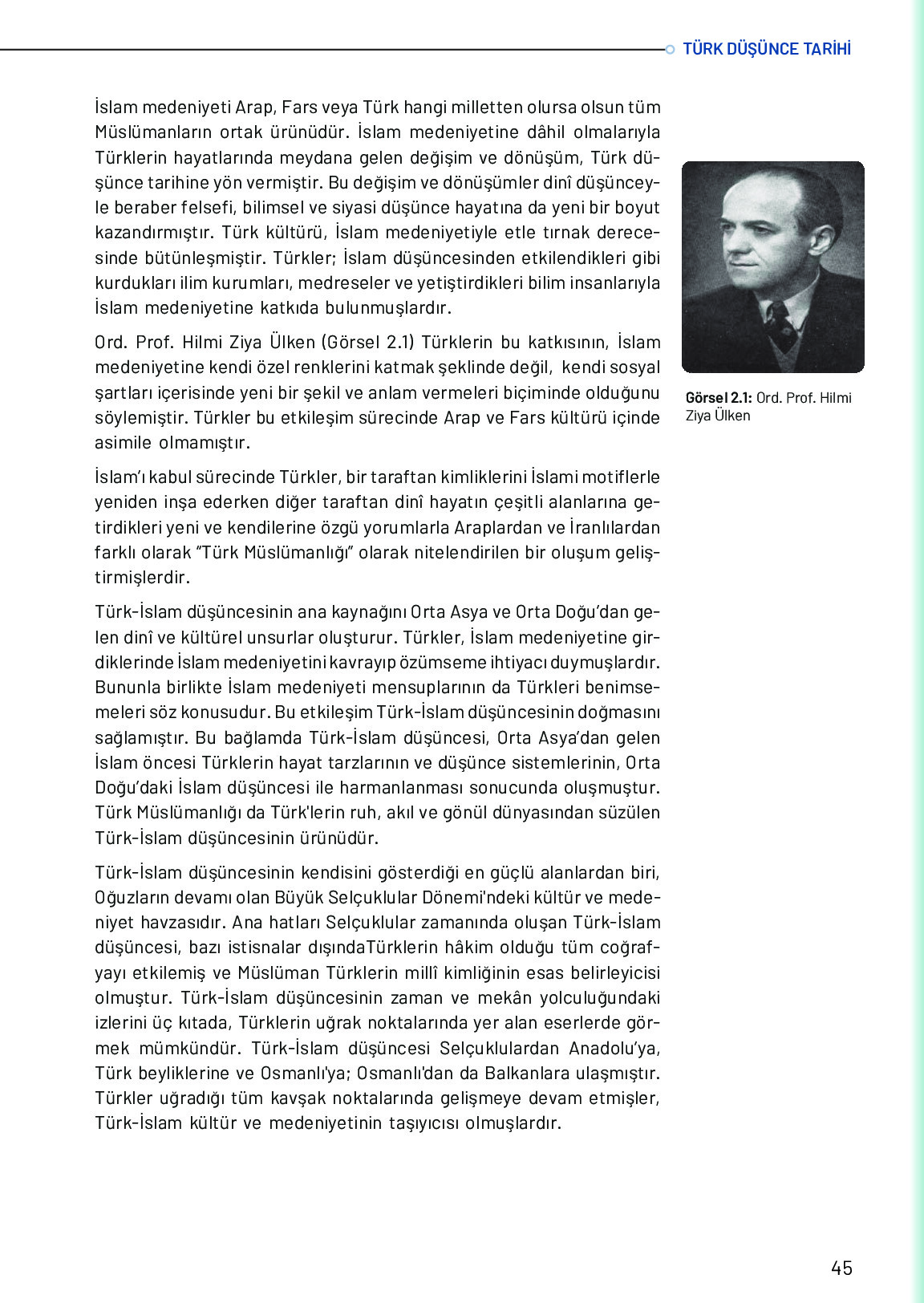 10. Sınıf Meb Yayınları Türk Düşünce Tarihi Ders Kitabı Sayfa 45 Cevapları