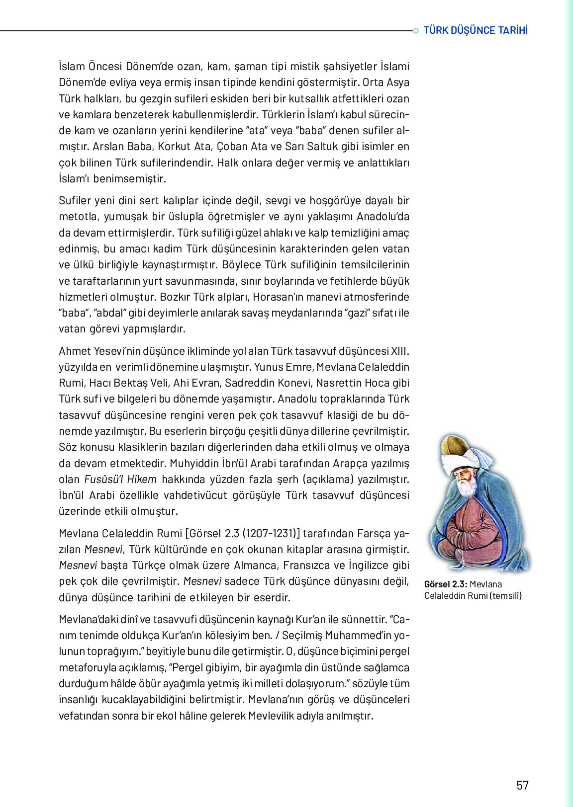10. Sınıf Meb Yayınları Türk Düşünce Tarihi Ders Kitabı Sayfa 57 Cevapları