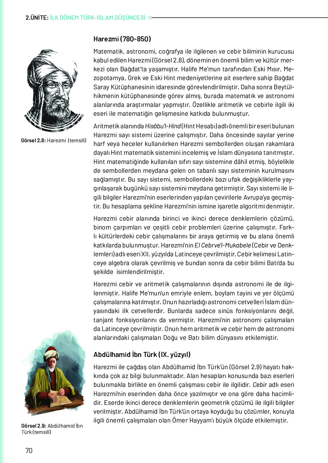 10. Sınıf Meb Yayınları Türk Düşünce Tarihi Ders Kitabı Sayfa 70 Cevapları
