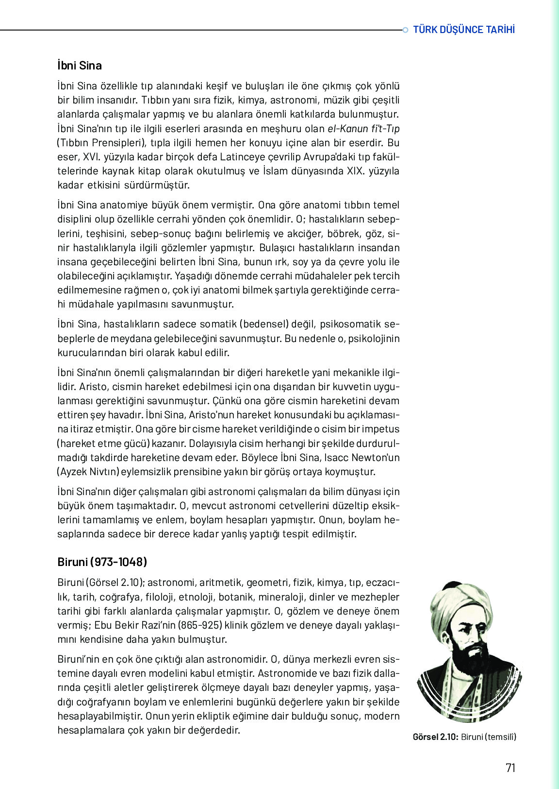 10. Sınıf Meb Yayınları Türk Düşünce Tarihi Ders Kitabı Sayfa 71 Cevapları