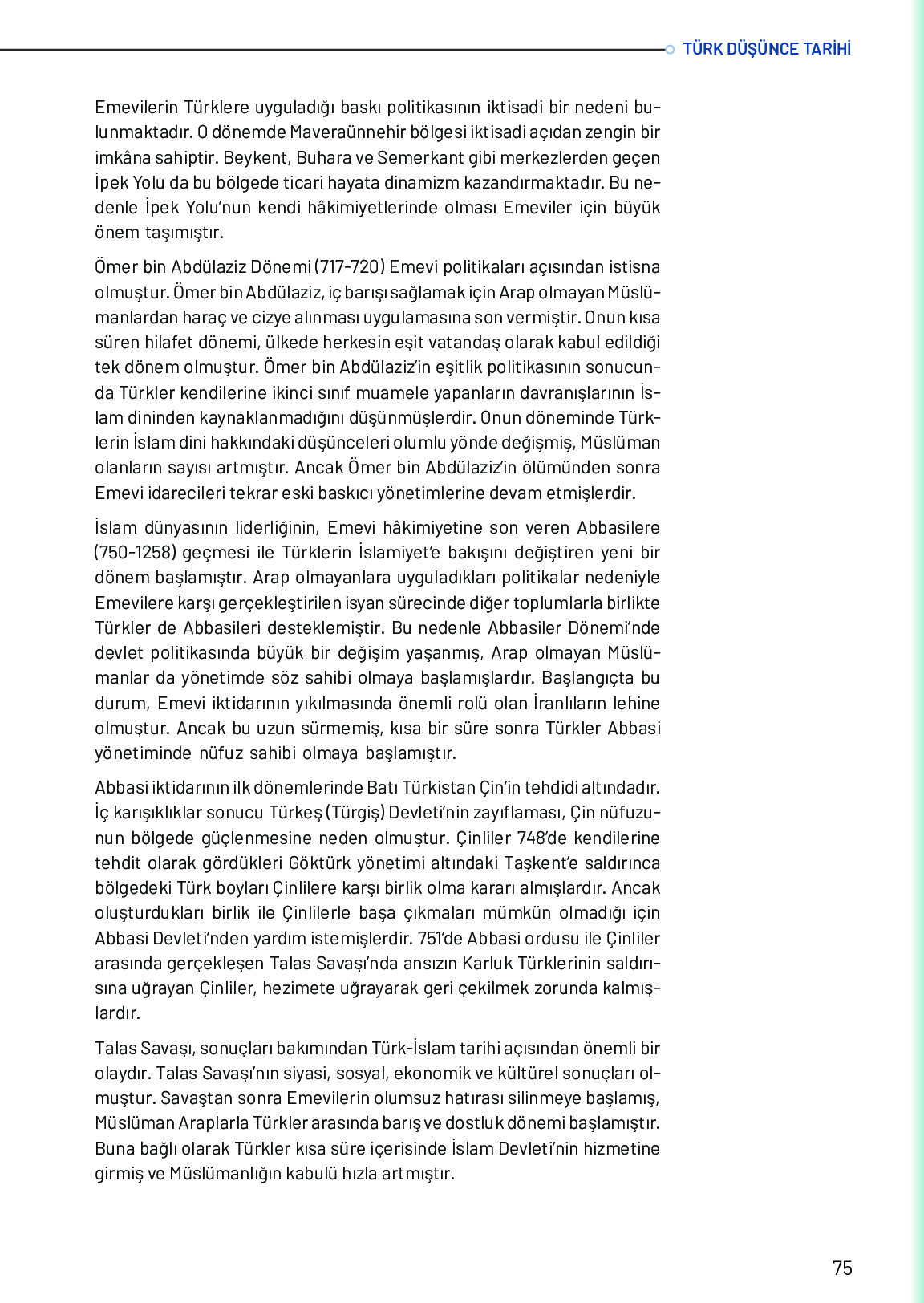 10. Sınıf Meb Yayınları Türk Düşünce Tarihi Ders Kitabı Sayfa 75 Cevapları