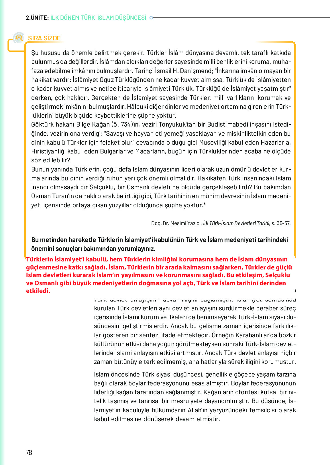 10. Sınıf Meb Yayınları Türk Düşünce Tarihi Ders Kitabı Sayfa 78 Cevapları 10. Sınıf Meb Yayınları Türk Düşünce Tarihi Ders Kitabı Sayfa 78 Cevapları