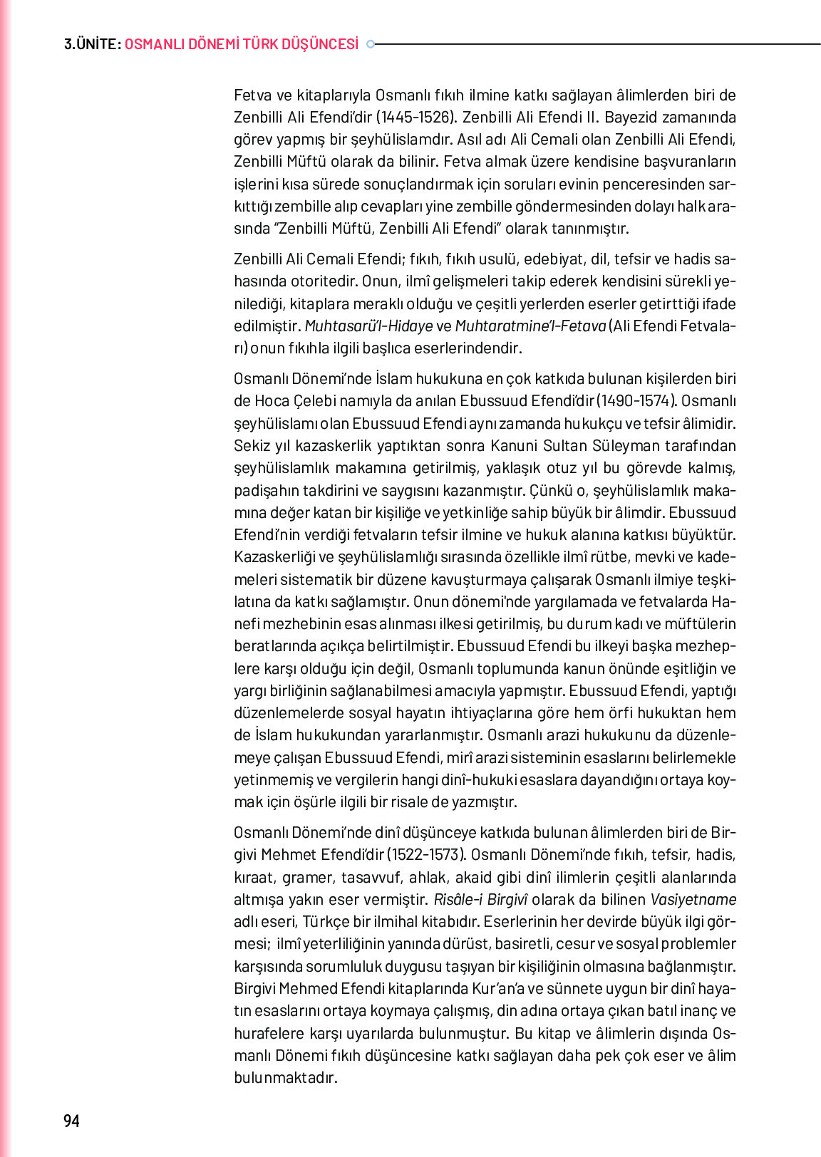 10. Sınıf Meb Yayınları Türk Düşünce Tarihi Ders Kitabı Sayfa 94 Cevapları