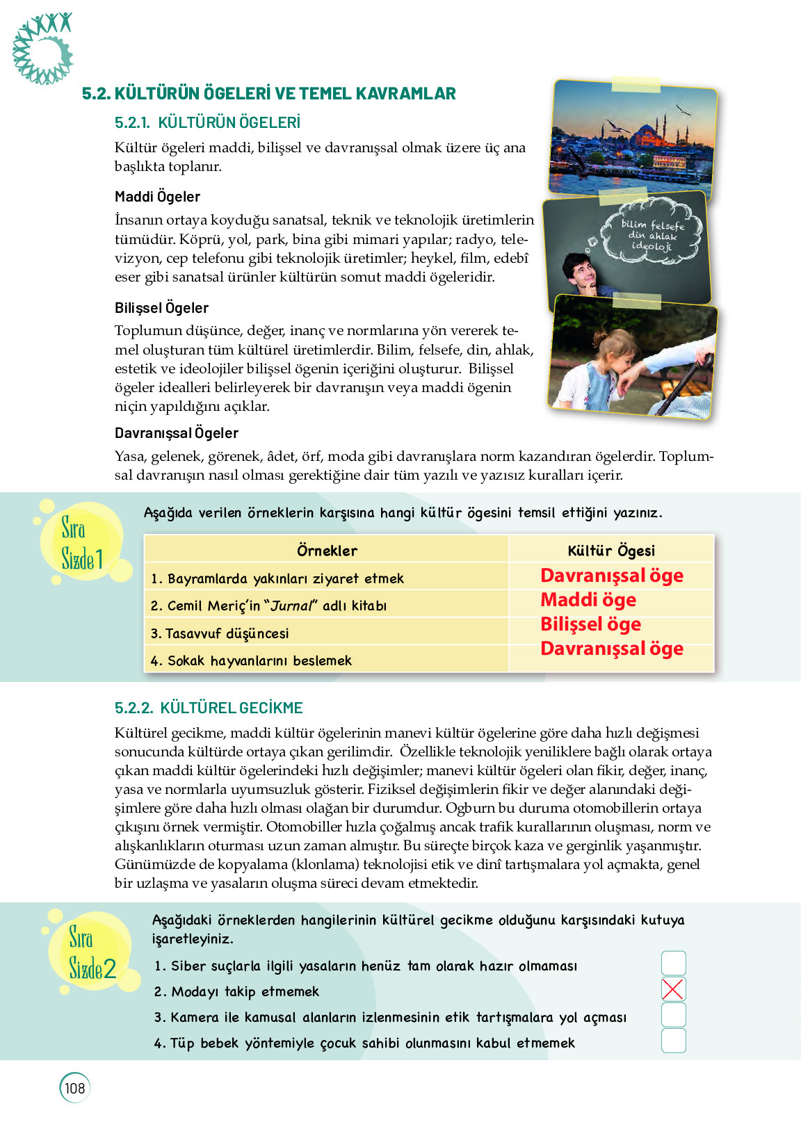 11. Sınıf Meb Yayınları Sosyoloji Ders Kitabı Sayfa 108 Cevapları