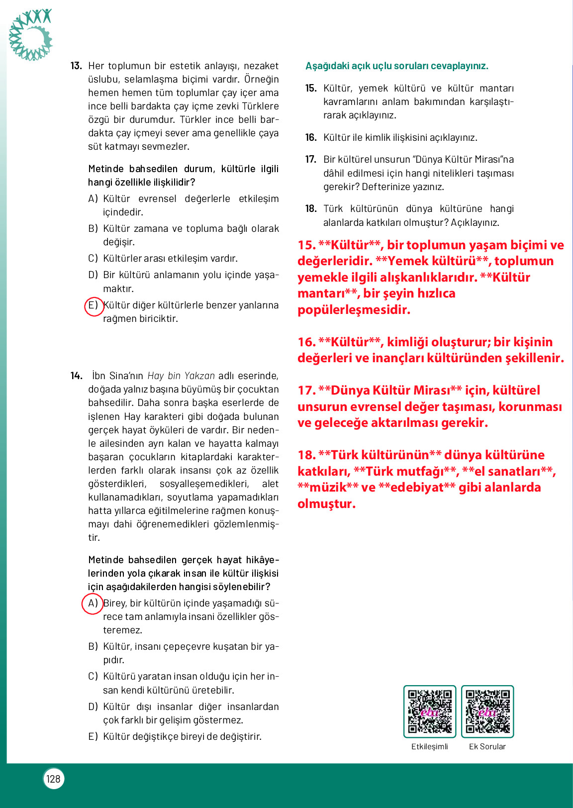 11. Sınıf Meb Yayınları Sosyoloji Ders Kitabı Sayfa 128 Cevapları