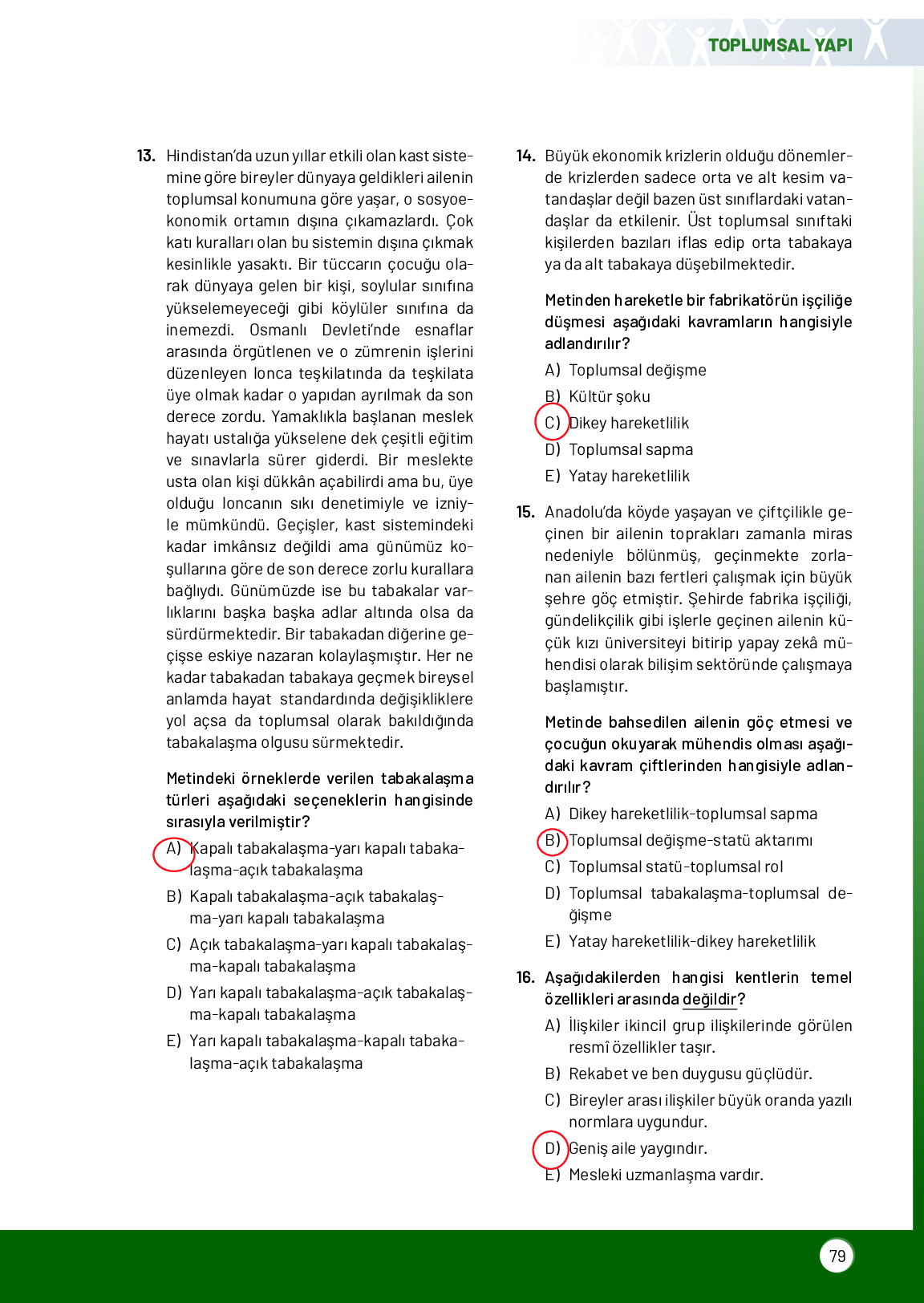 11. Sınıf Meb Yayınları Sosyoloji Ders Kitabı Sayfa 79 Cevapları