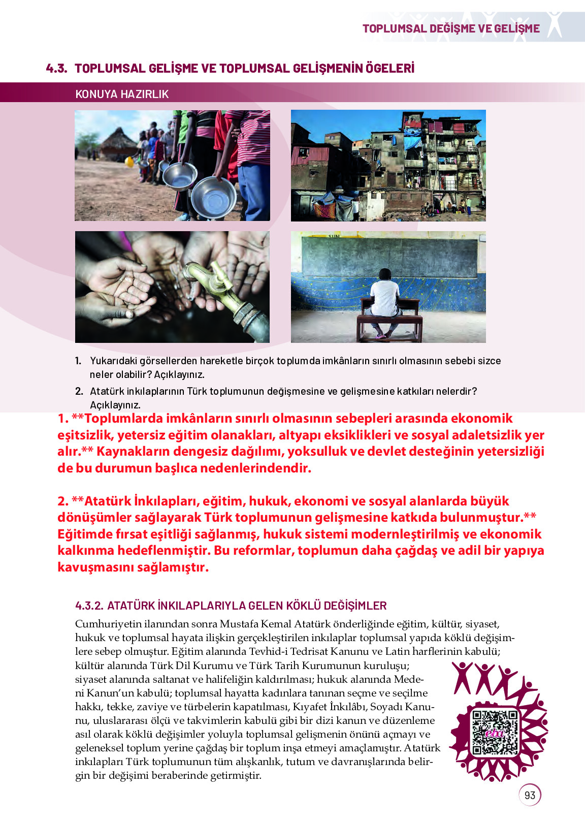 11. Sınıf Meb Yayınları Sosyoloji Ders Kitabı Sayfa 93 Cevapları