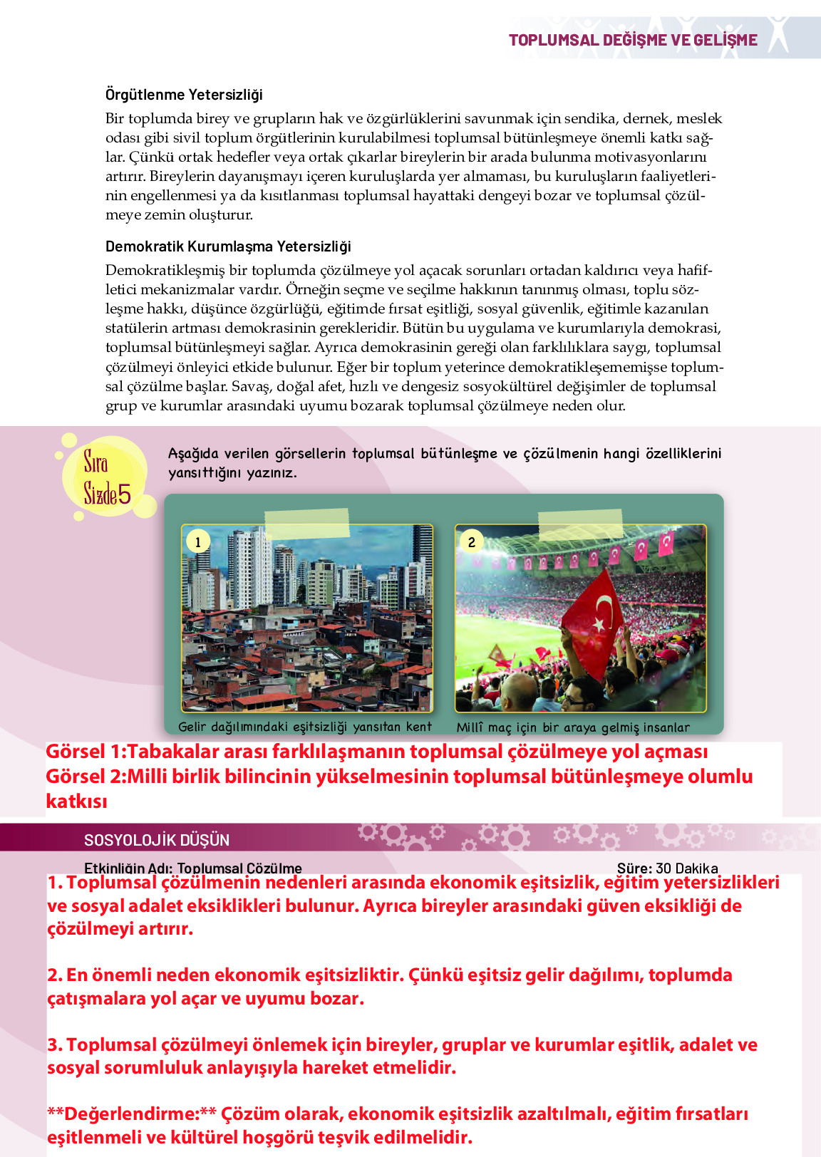 11. Sınıf Meb Yayınları Sosyoloji Ders Kitabı Sayfa 99 Cevapları