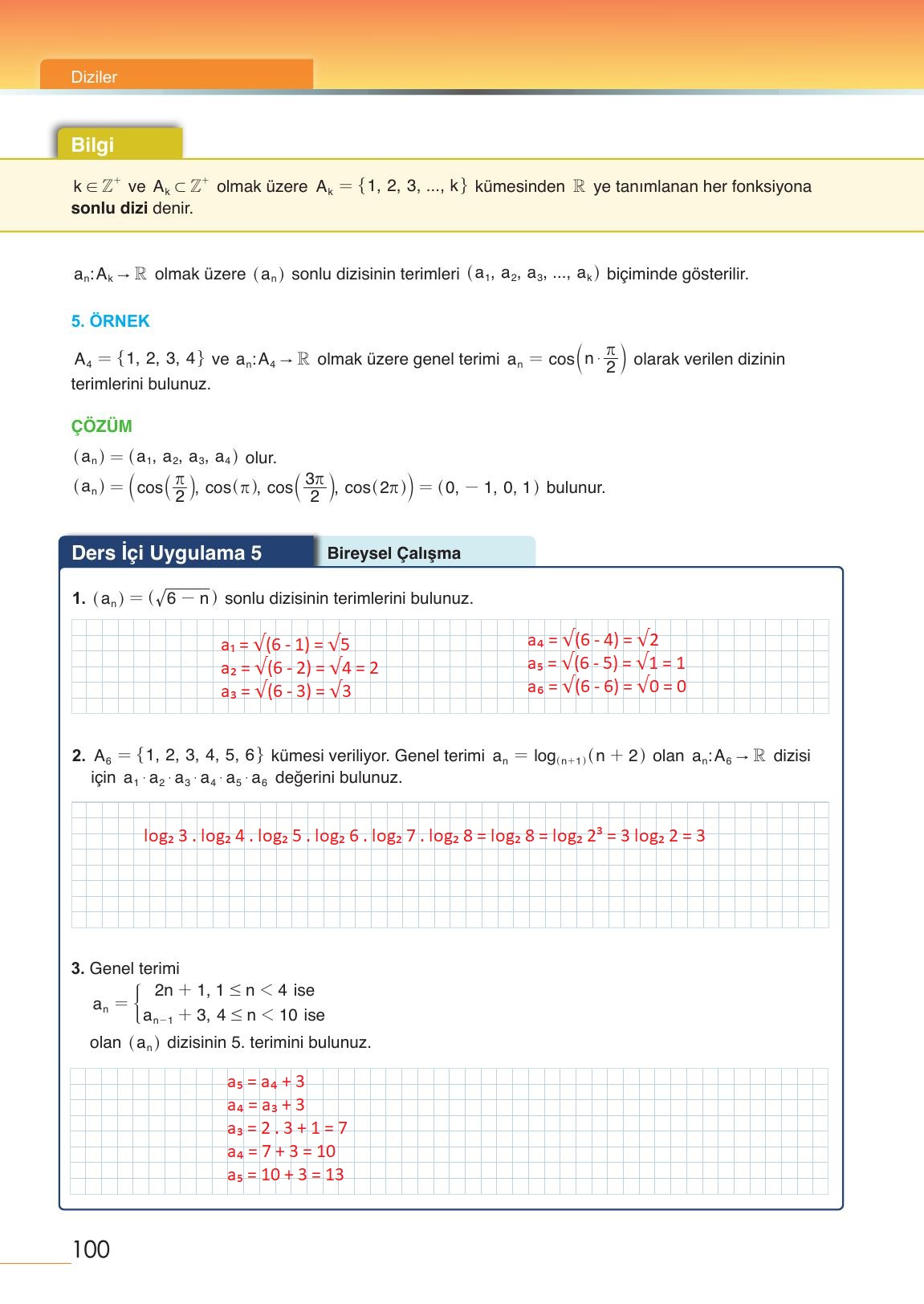 12. Sınıf Meb Yayınları Matematik Ders Kitabı Sayfa 100 Cevapları 12. Sınıf Meb Yayınları Matematik Ders Kitabı Sayfa 100 Cevapları