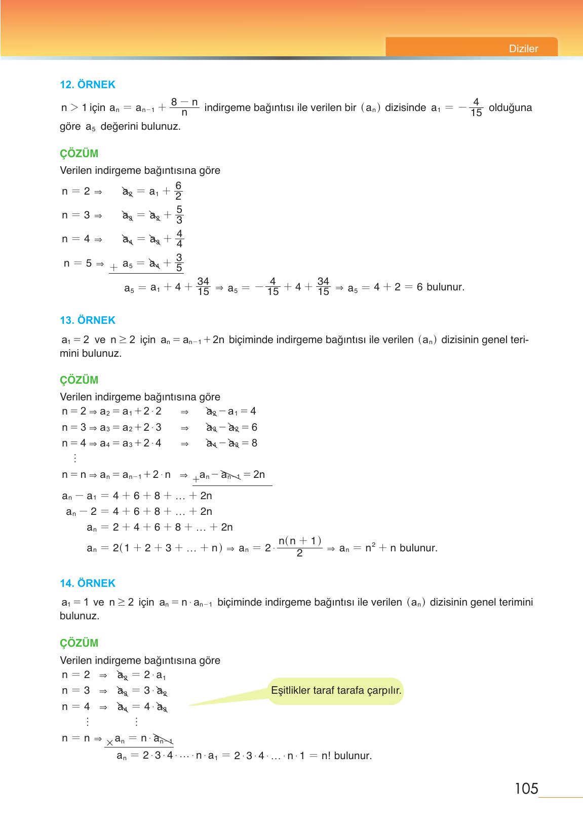 12. Sınıf Meb Yayınları Matematik Ders Kitabı Sayfa 105 Cevapları 12. Sınıf Meb Yayınları Matematik Ders Kitabı Sayfa 105 Cevapları