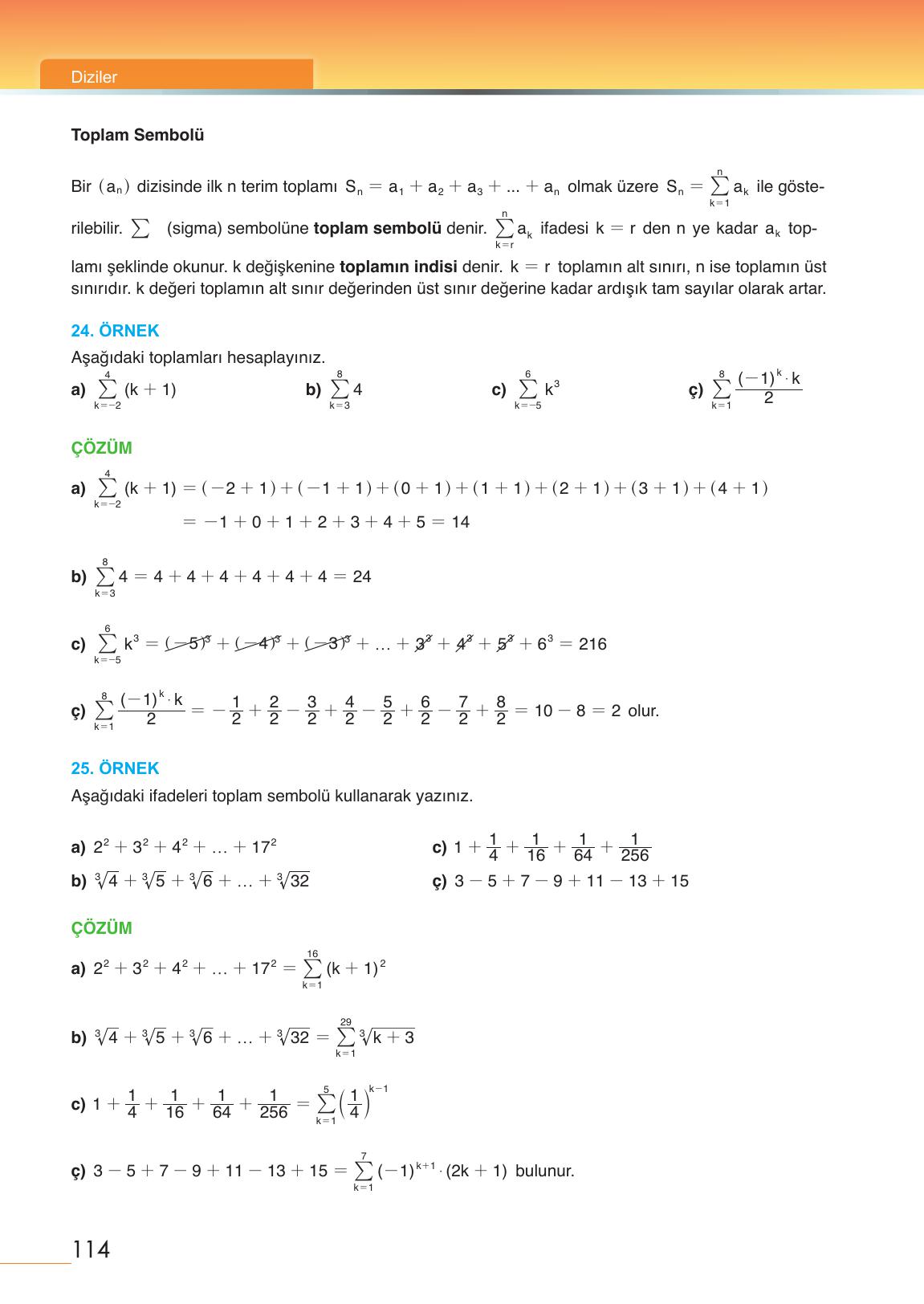 12. Sınıf Meb Yayınları Matematik Ders Kitabı Sayfa 114 Cevapları