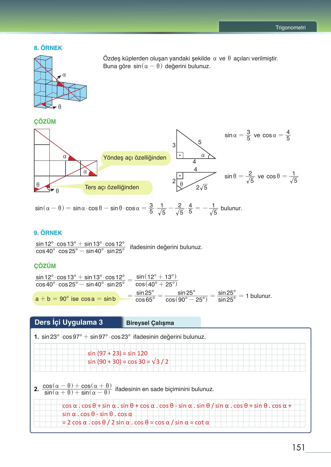 12. Sınıf Meb Yayınları Matematik Ders Kitabı Sayfa 151 Cevapları 12. Sınıf Meb Yayınları Matematik Ders Kitabı Sayfa 151 Cevapları