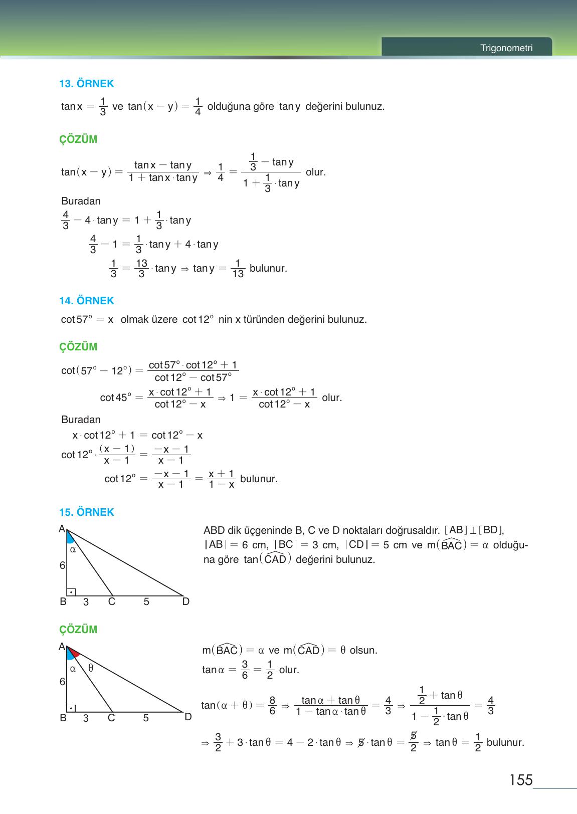 12. Sınıf Meb Yayınları Matematik Ders Kitabı Sayfa 155 Cevapları 12. Sınıf Meb Yayınları Matematik Ders Kitabı Sayfa 155 Cevapları