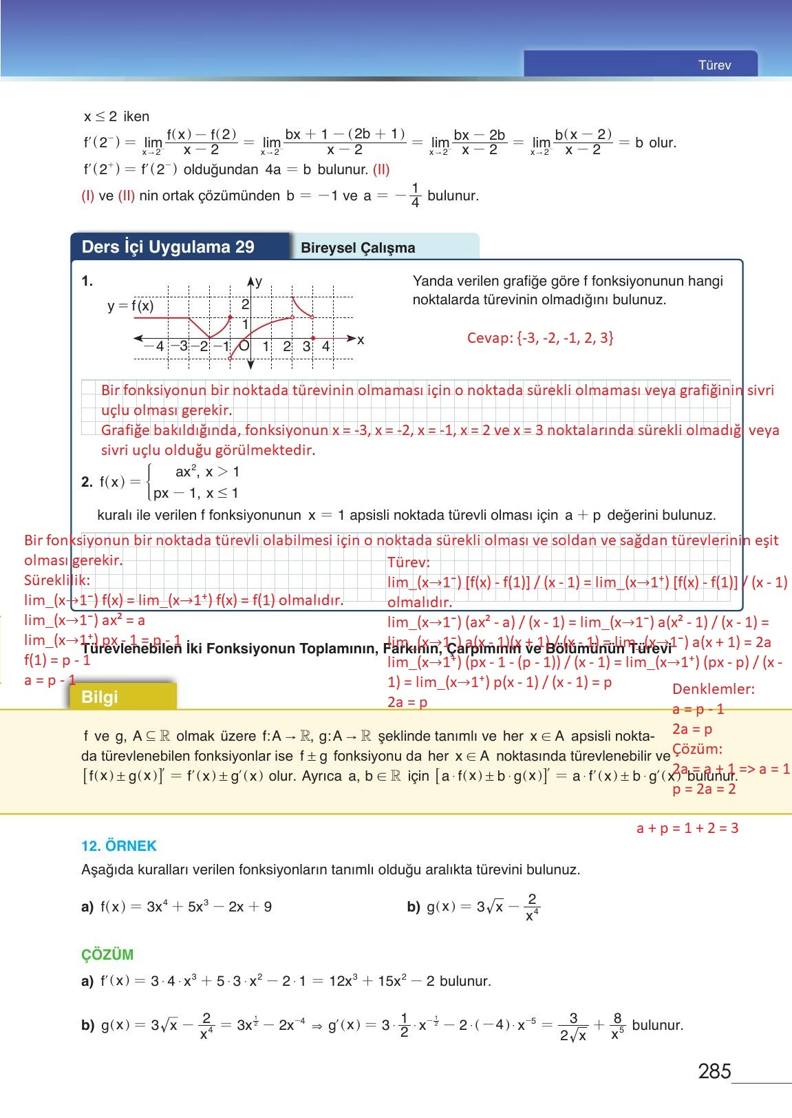 12. Sınıf Meb Yayınları Matematik Ders Kitabı Sayfa 285 Cevapları 12. Sınıf Meb Yayınları Matematik Ders Kitabı Sayfa 285 Cevapları