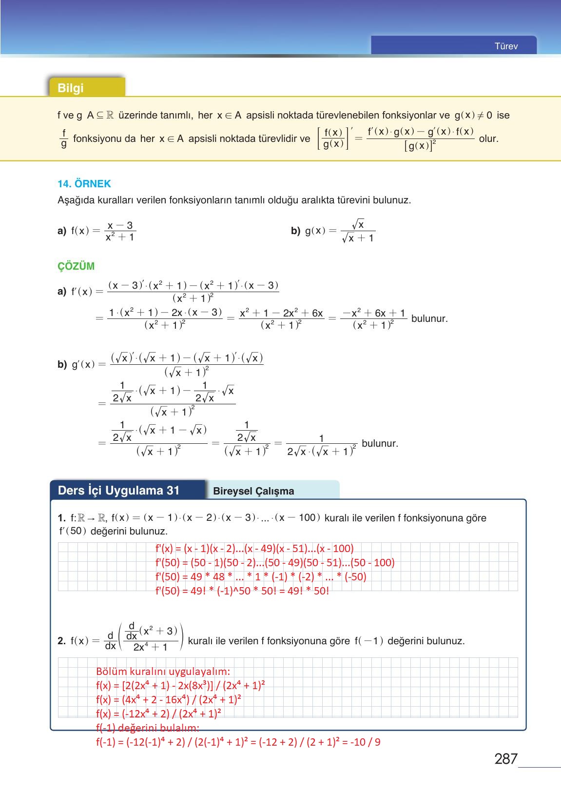 12. Sınıf Meb Yayınları Matematik Ders Kitabı Sayfa 287 Cevapları 12. Sınıf Meb Yayınları Matematik Ders Kitabı Sayfa 287 Cevapları