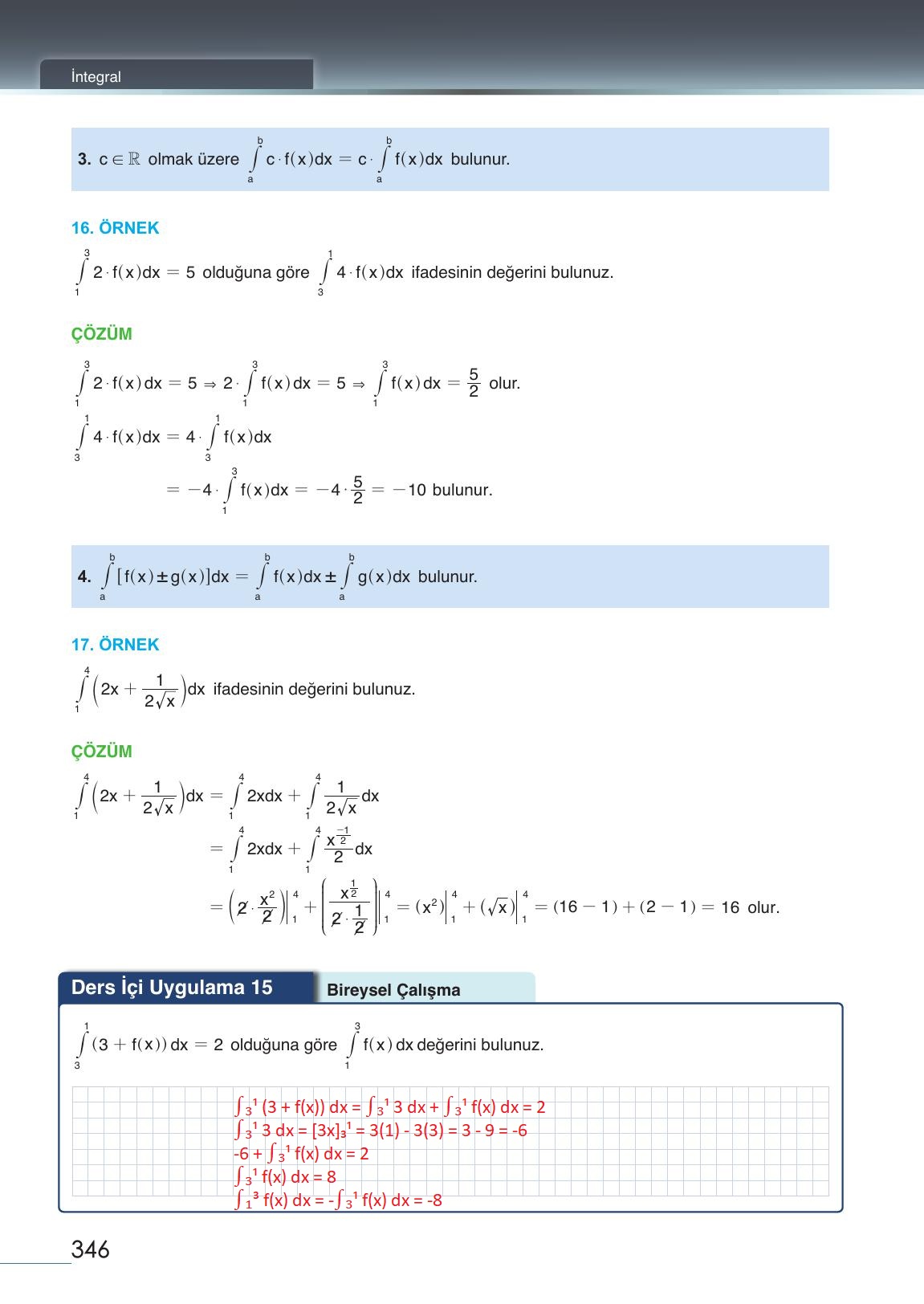 12. Sınıf Meb Yayınları Matematik Ders Kitabı Sayfa 346 Cevapları