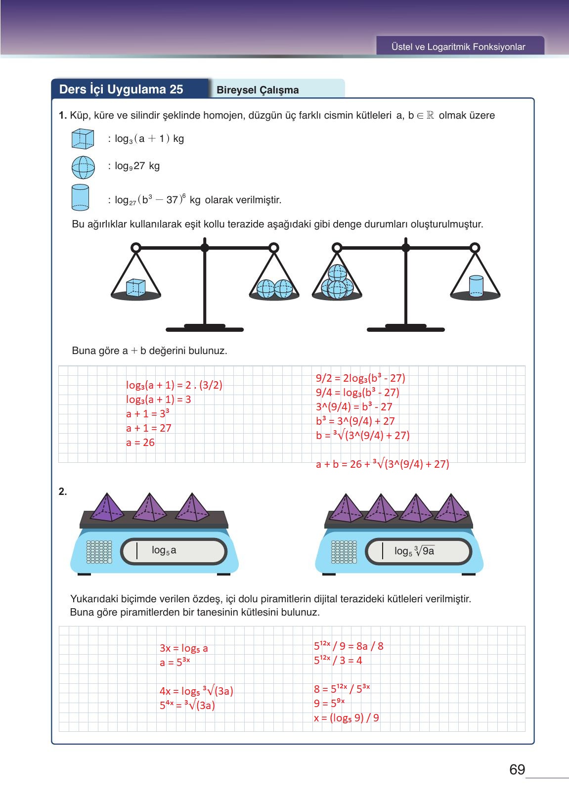 12. Sınıf Meb Yayınları Matematik Ders Kitabı Sayfa 69 Cevapları