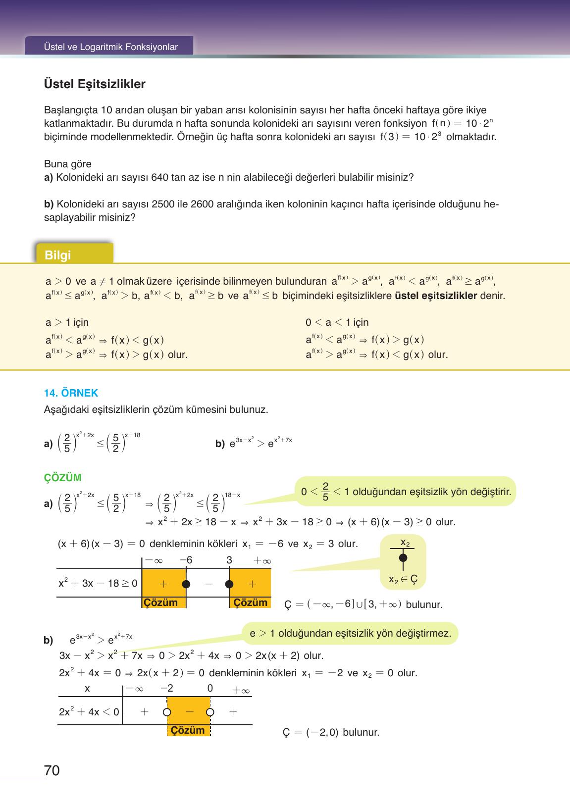 12. Sınıf Meb Yayınları Matematik Ders Kitabı Sayfa 70 Cevapları