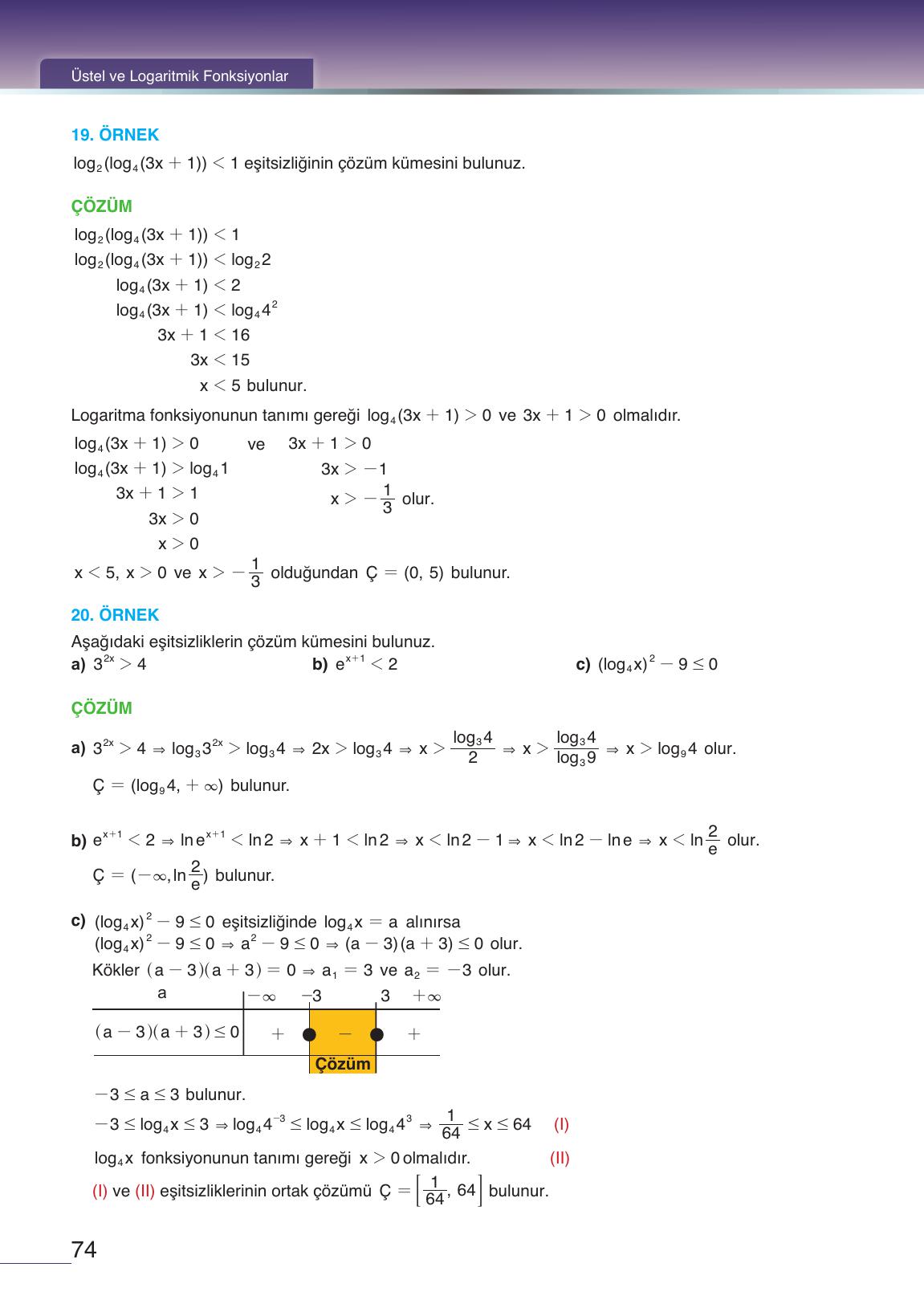 12. Sınıf Meb Yayınları Matematik Ders Kitabı Sayfa 74 Cevapları 12. Sınıf Meb Yayınları Matematik Ders Kitabı Sayfa 74 Cevapları