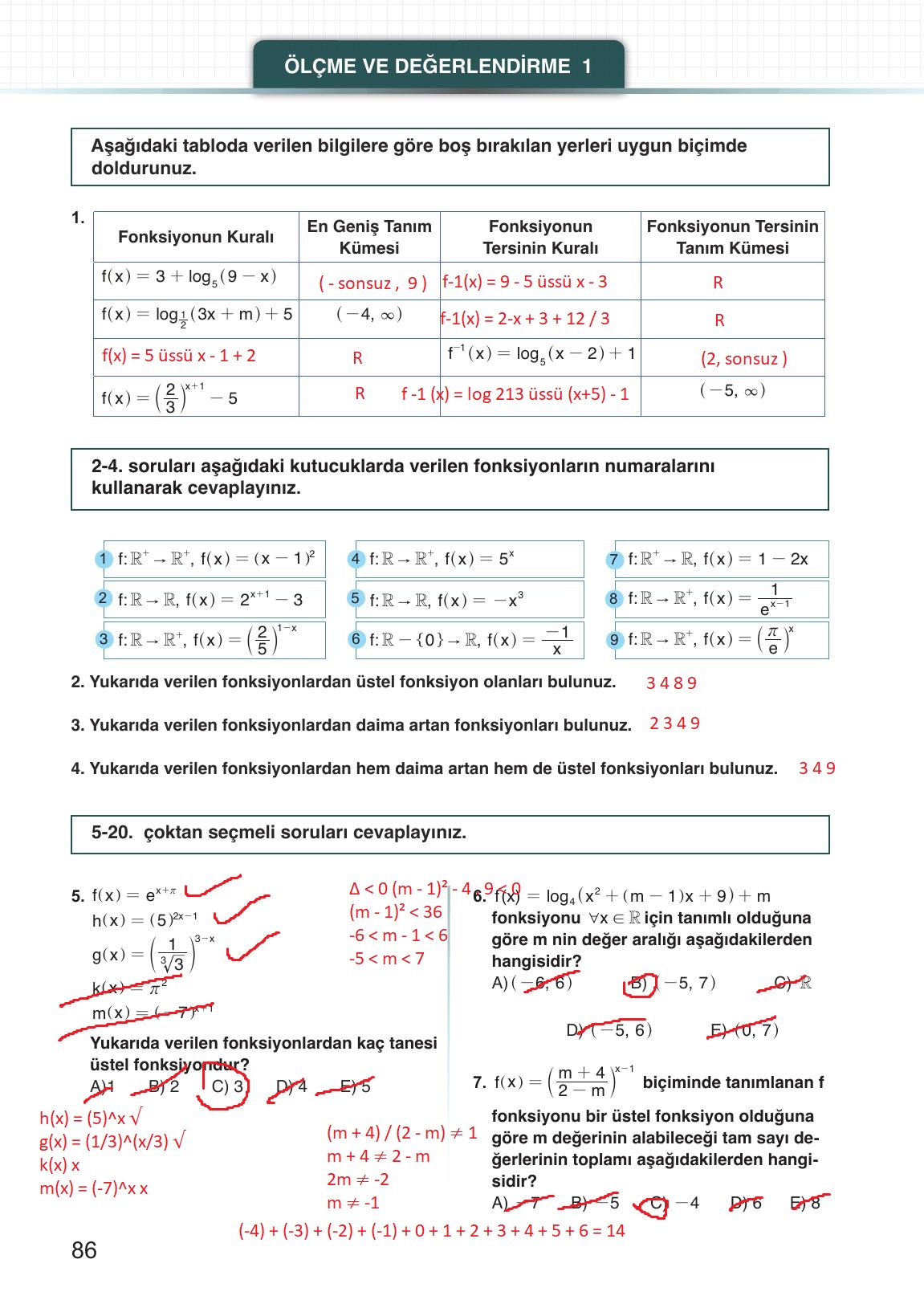 12. Sınıf Meb Yayınları Matematik Ders Kitabı Sayfa 86 Cevapları 12. Sınıf Meb Yayınları Matematik Ders Kitabı Sayfa 86 Cevapları