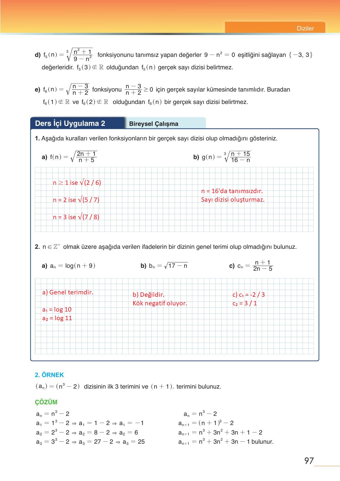 12. Sınıf Meb Yayınları Matematik Ders Kitabı Sayfa 97 Cevapları 12. Sınıf Meb Yayınları Matematik Ders Kitabı Sayfa 97 Cevapları