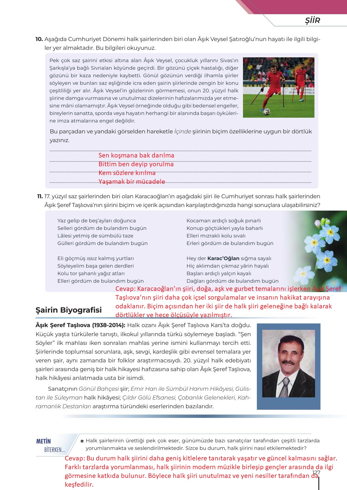 12. Sınıf Meb Yayınları Türk Dili Ve Edebiyatı Ders Kitabı Sayfa 127 Cevapları