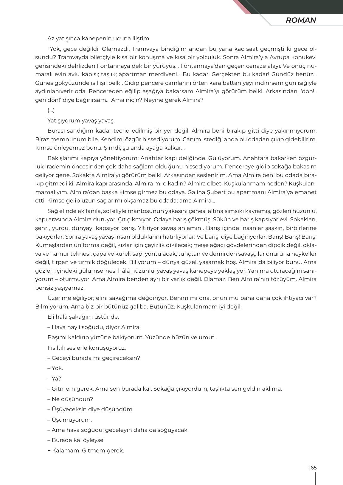 12. Sınıf Meb Yayınları Türk Dili Ve Edebiyatı Ders Kitabı Sayfa 165 Cevapları