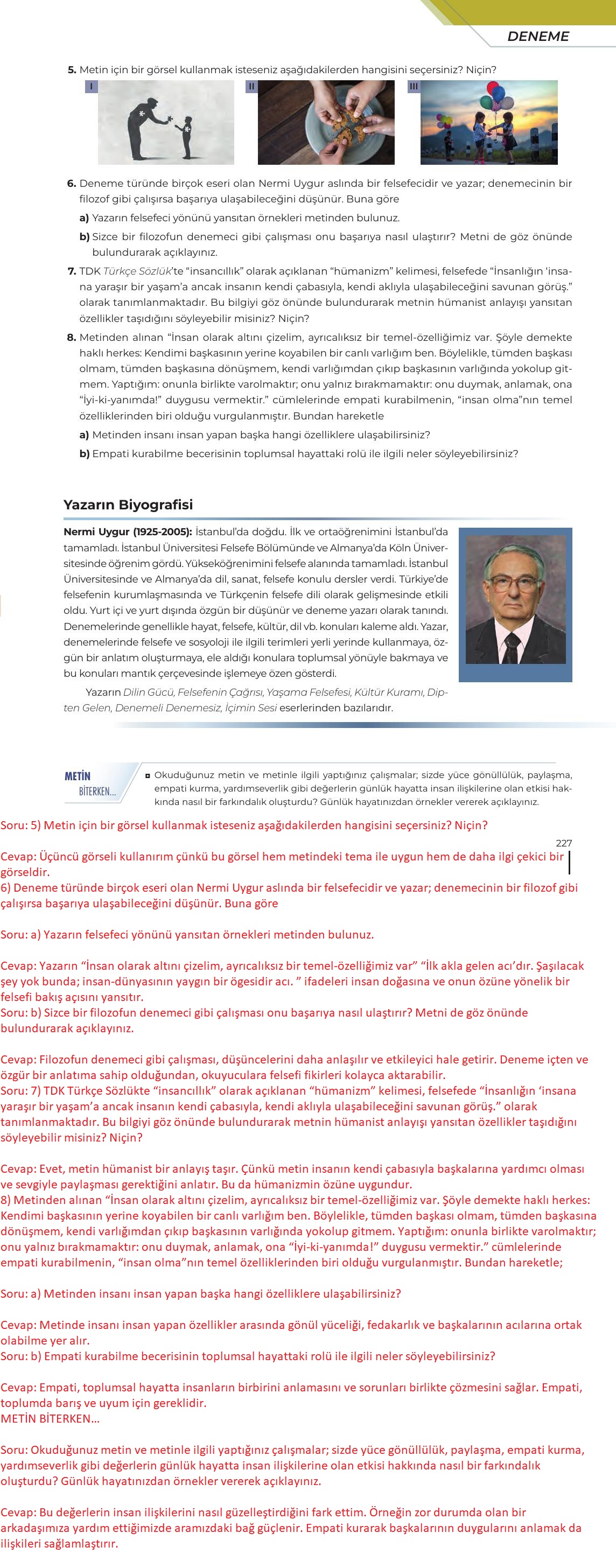 12. Sınıf Meb Yayınları Türk Dili Ve Edebiyatı Ders Kitabı Sayfa 227 Cevapları 12. Sınıf Meb Yayınları Türk Dili Ve Edebiyatı Ders Kitabı Sayfa 227 Cevapları