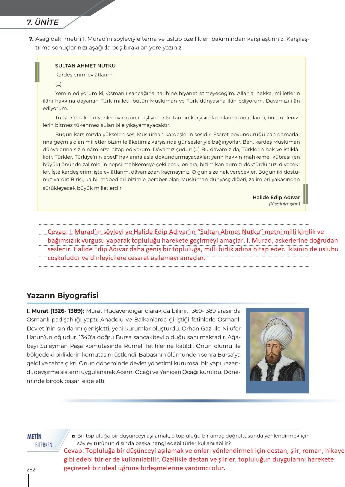 12. Sınıf Meb Yayınları Türk Dili Ve Edebiyatı Ders Kitabı Sayfa 252 Cevapları 12. Sınıf Meb Yayınları Türk Dili Ve Edebiyatı Ders Kitabı Sayfa 252 Cevapları