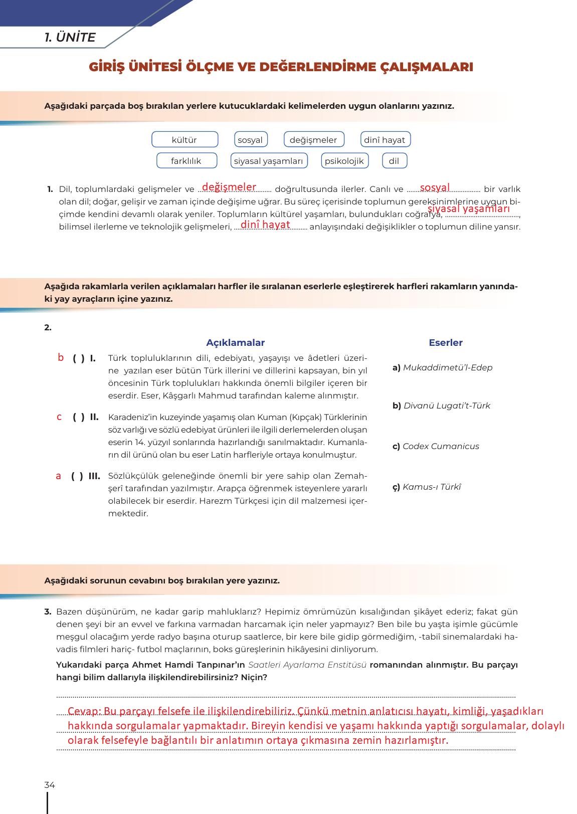 12. Sınıf Meb Yayınları Türk Dili Ve Edebiyatı Ders Kitabı Sayfa 34 Cevapları 12. Sınıf Meb Yayınları Türk Dili Ve Edebiyatı Ders Kitabı Sayfa 34 Cevapları
