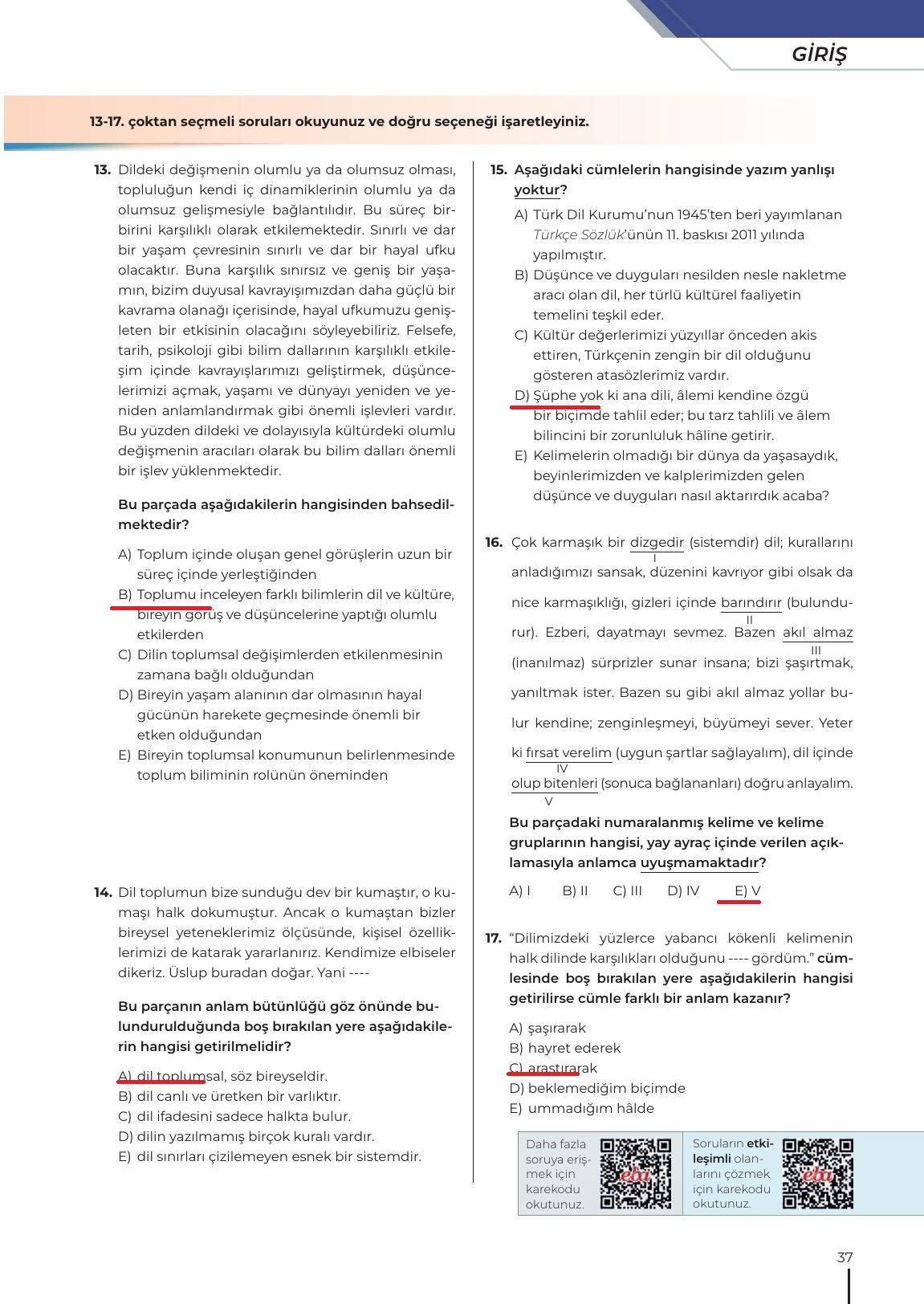 12. Sınıf Meb Yayınları Türk Dili Ve Edebiyatı Ders Kitabı Sayfa 37 Cevapları 12. Sınıf Meb Yayınları Türk Dili Ve Edebiyatı Ders Kitabı Sayfa 37 Cevapları