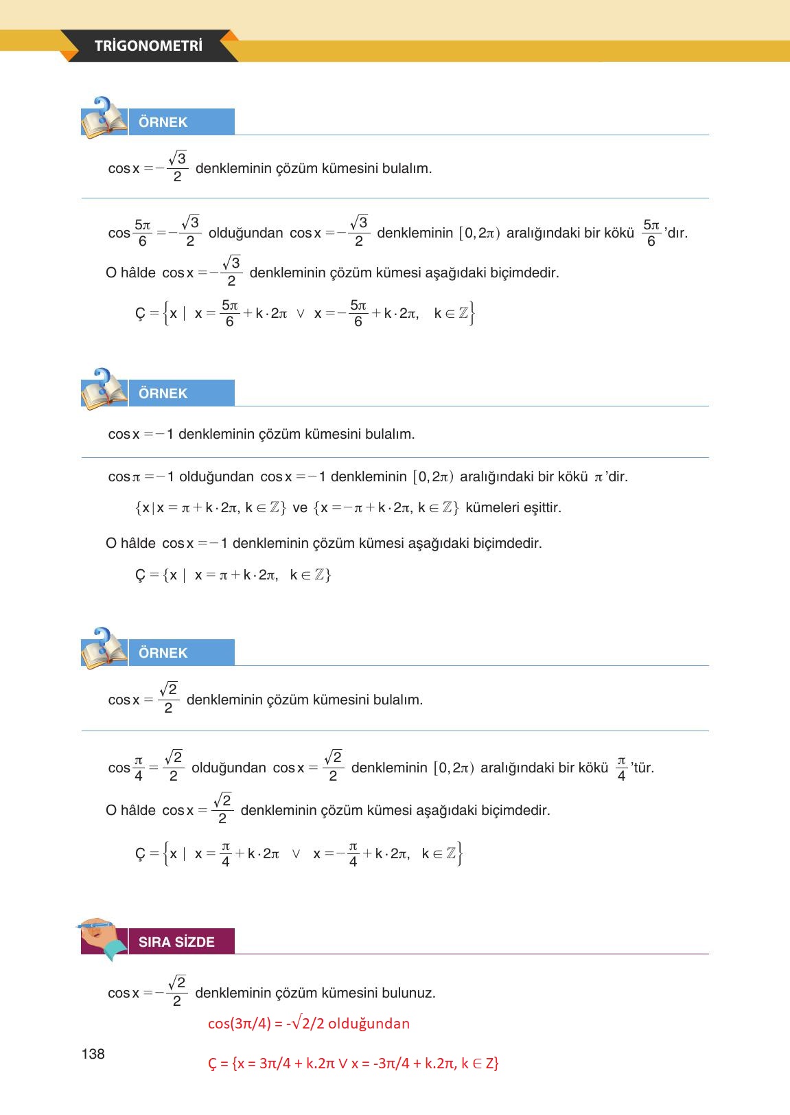 12. Sınıf Melis Yayınları Matematik Ders Kitabı Sayfa 138 Cevapları 12. Sınıf Melis Yayınları Matematik Ders Kitabı Sayfa 138 Cevapları