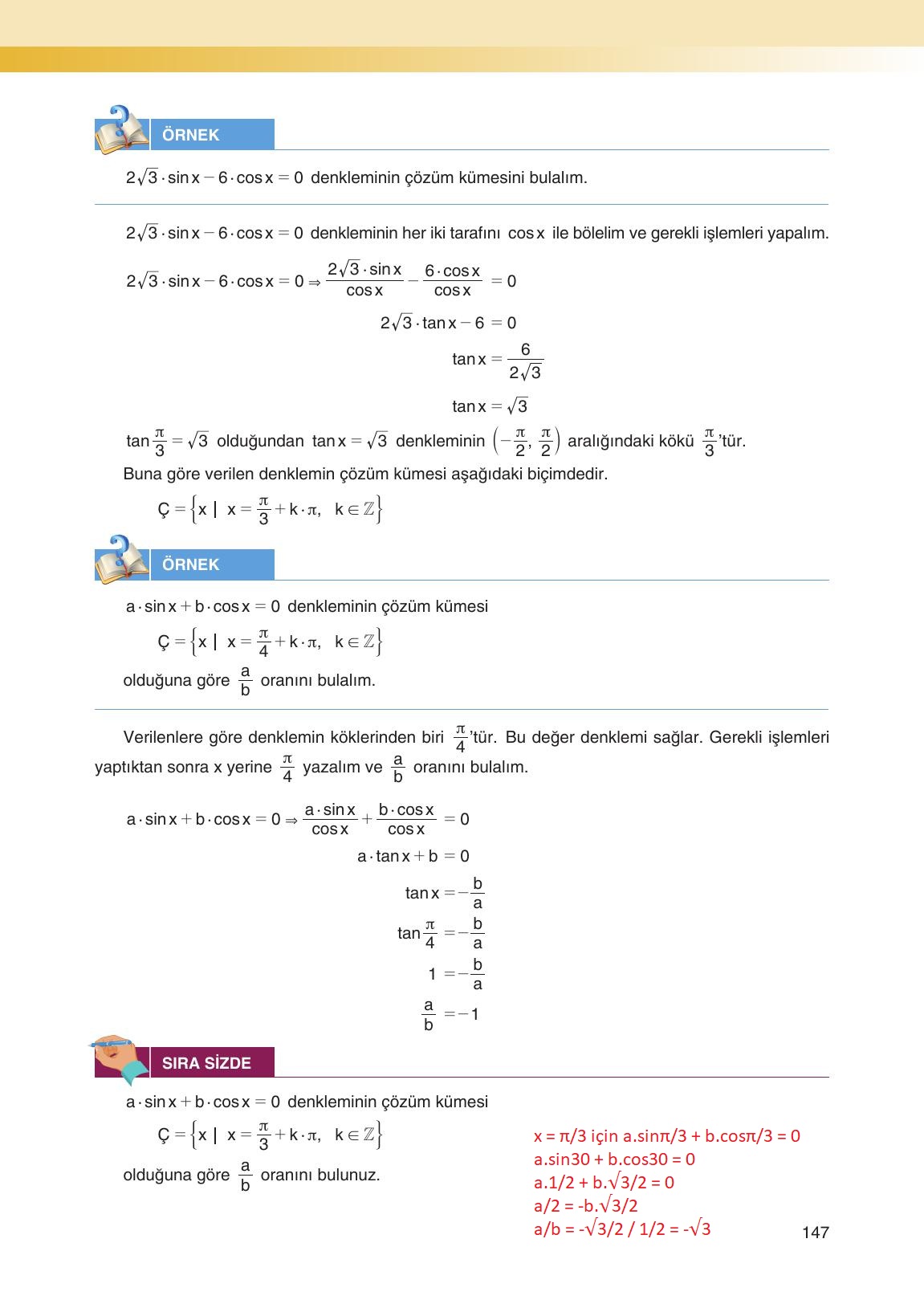 12. Sınıf Melis Yayınları Matematik Ders Kitabı Sayfa 147 Cevapları