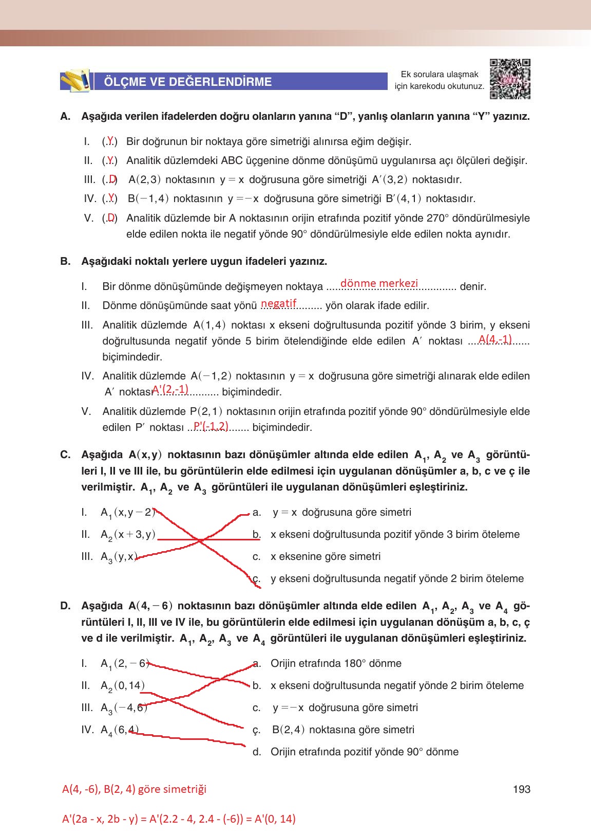 12. Sınıf Melis Yayınları Matematik Ders Kitabı Sayfa 193 Cevapları