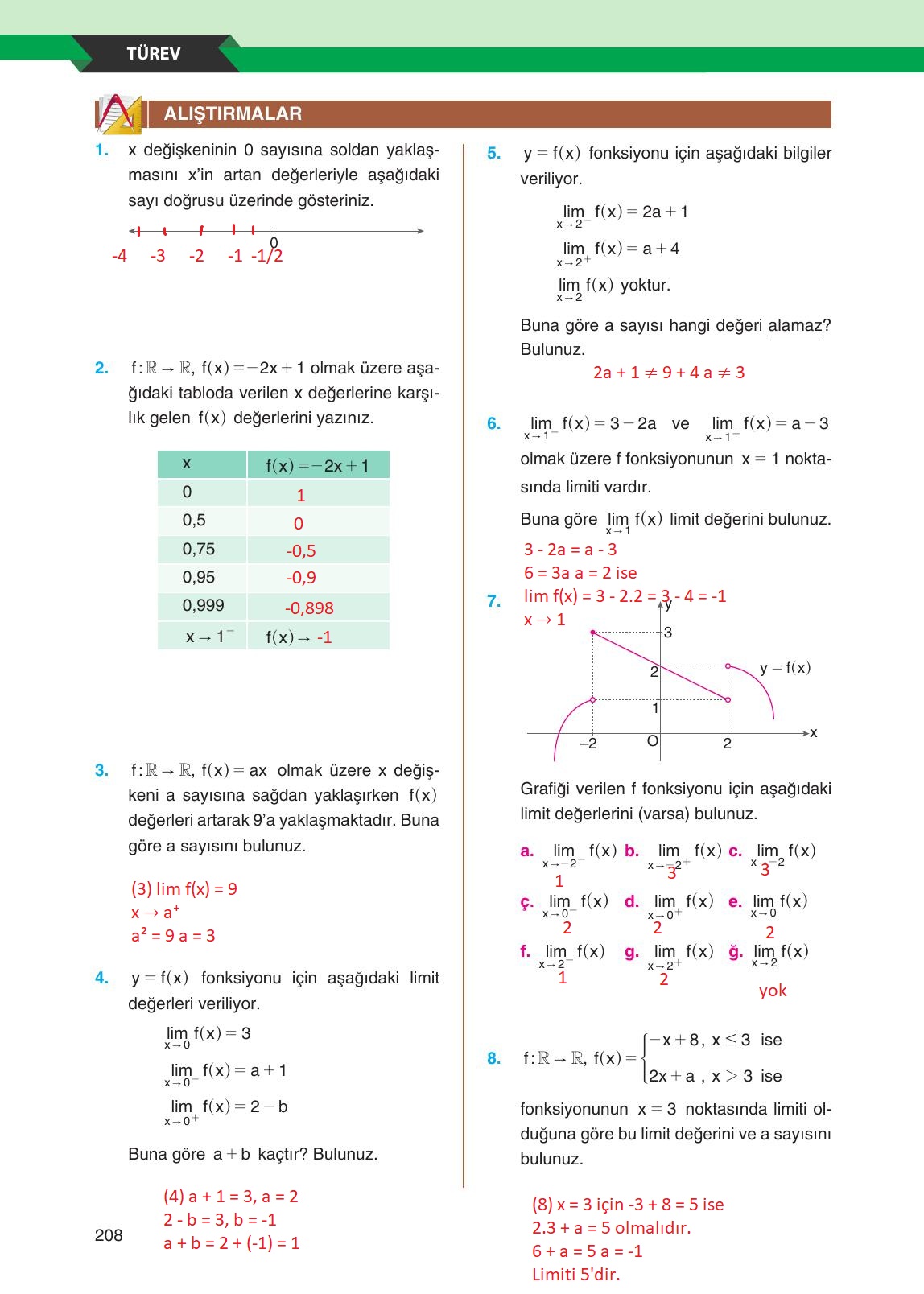 12. Sınıf Melis Yayınları Matematik Ders Kitabı Sayfa 208 Cevapları 12. Sınıf Melis Yayınları Matematik Ders Kitabı Sayfa 208 Cevapları