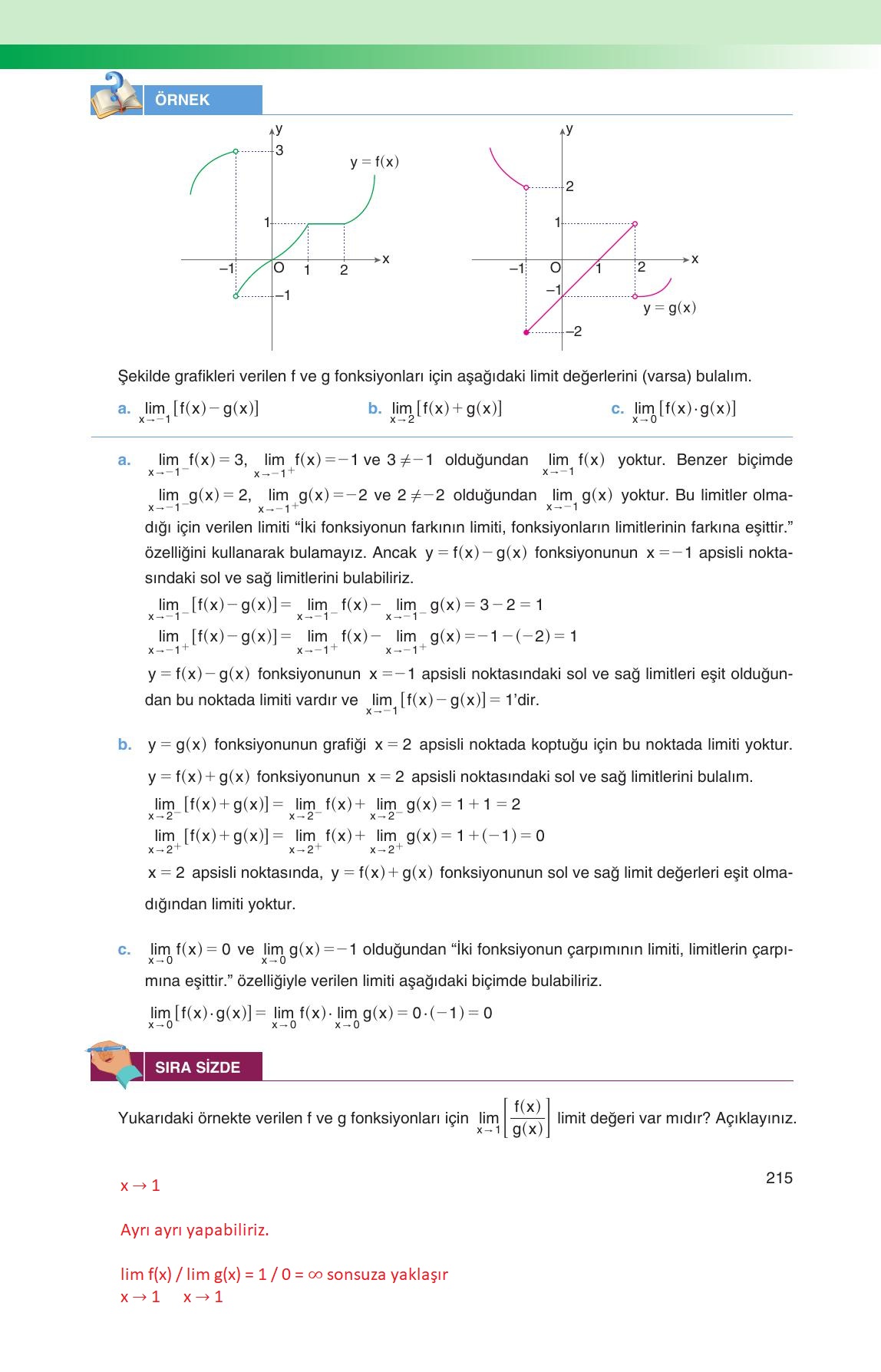 12. Sınıf Melis Yayınları Matematik Ders Kitabı Sayfa 215 Cevapları
