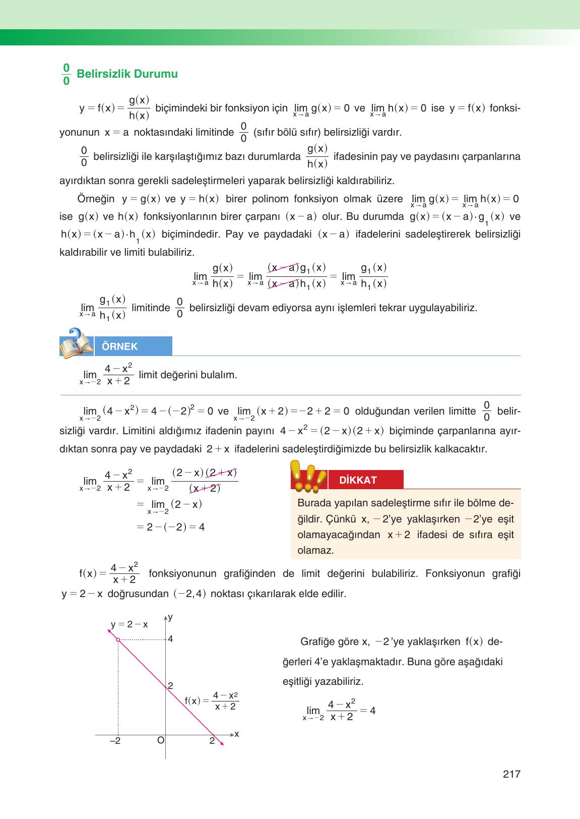 12. Sınıf Melis Yayınları Matematik Ders Kitabı Sayfa 217 Cevapları