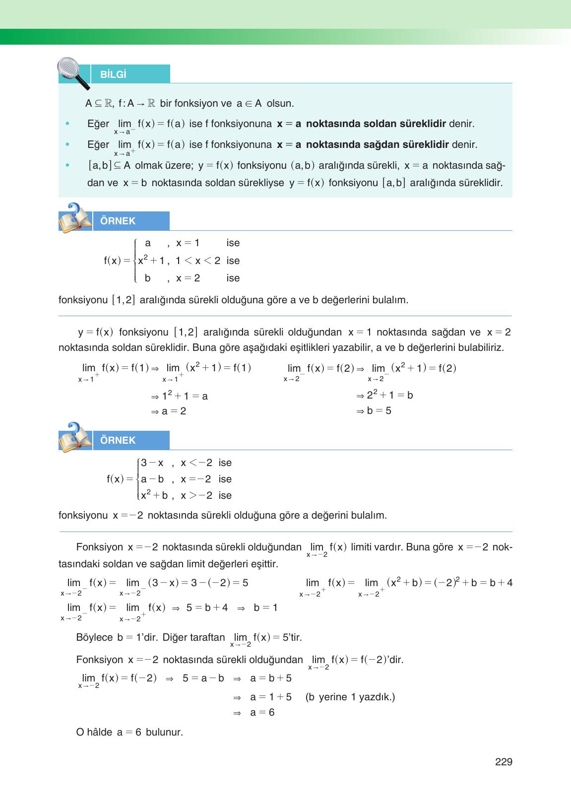 12. Sınıf Melis Yayınları Matematik Ders Kitabı Sayfa 229 Cevapları