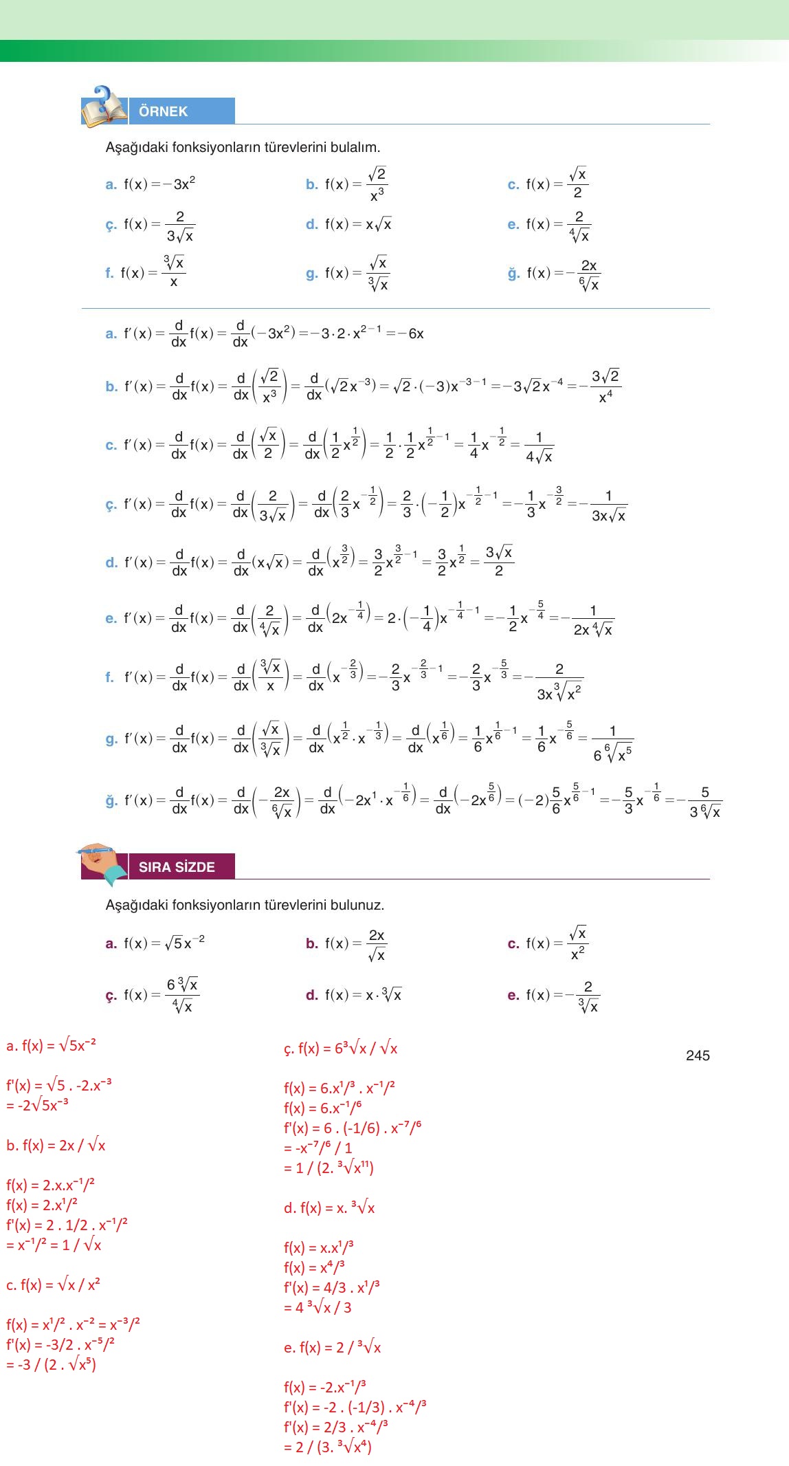 12. Sınıf Melis Yayınları Matematik Ders Kitabı Sayfa 245 Cevapları 12. Sınıf Melis Yayınları Matematik Ders Kitabı Sayfa 245 Cevapları