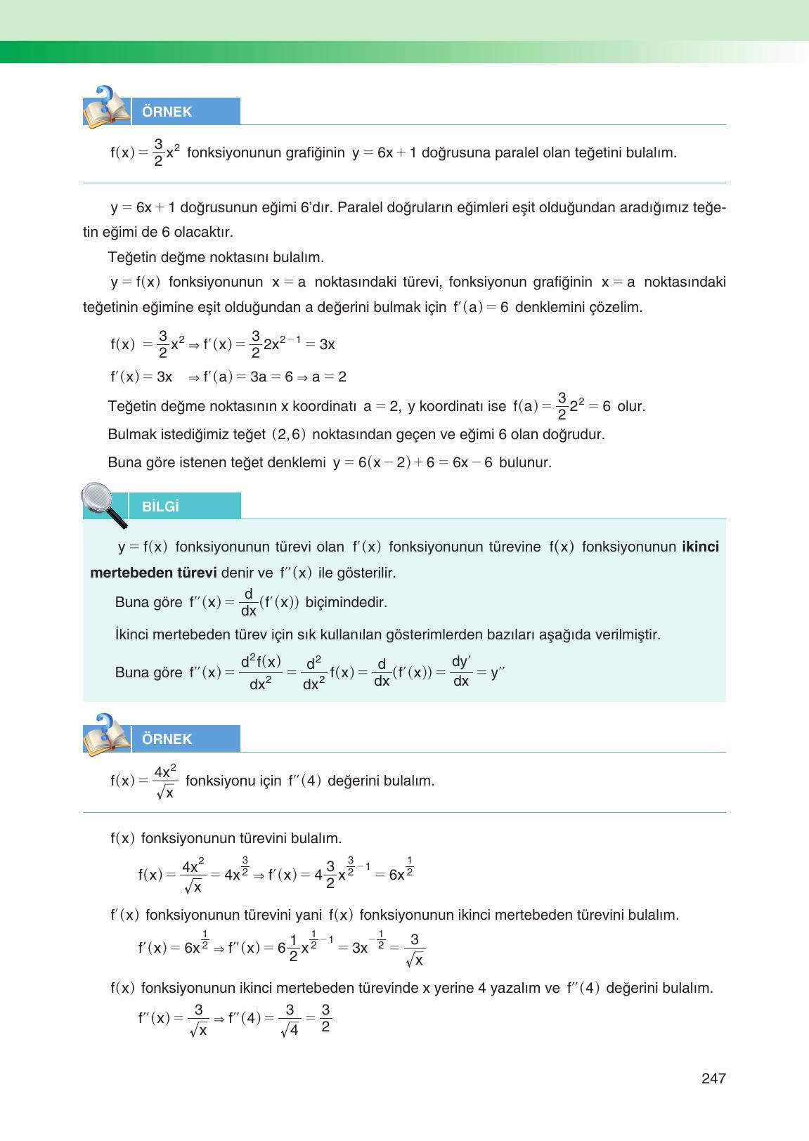 12. Sınıf Melis Yayınları Matematik Ders Kitabı Sayfa 247 Cevapları