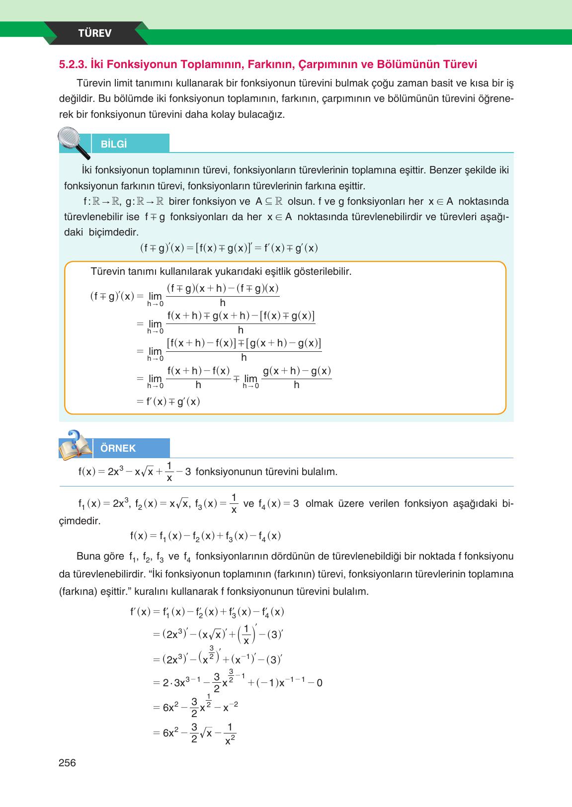 12. Sınıf Melis Yayınları Matematik Ders Kitabı Sayfa 256 Cevapları