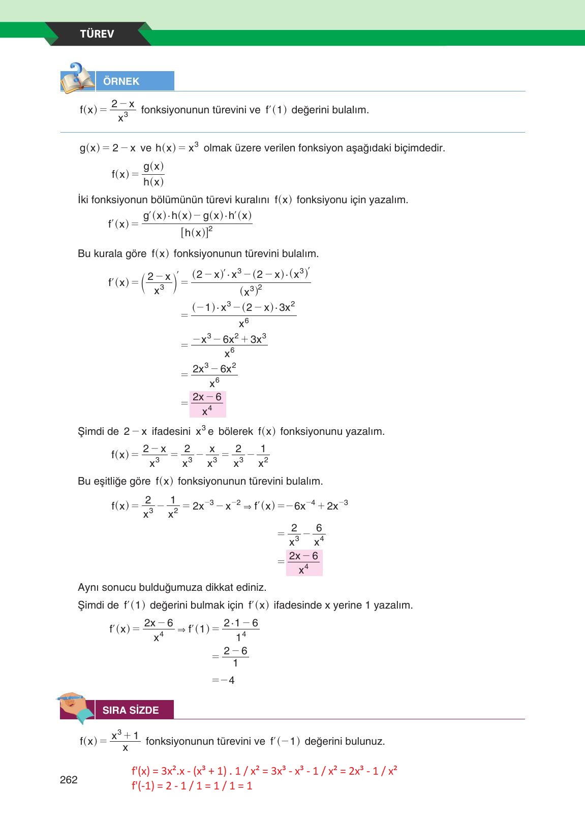 12. Sınıf Melis Yayınları Matematik Ders Kitabı Sayfa 262 Cevapları 12. Sınıf Melis Yayınları Matematik Ders Kitabı Sayfa 262 Cevapları