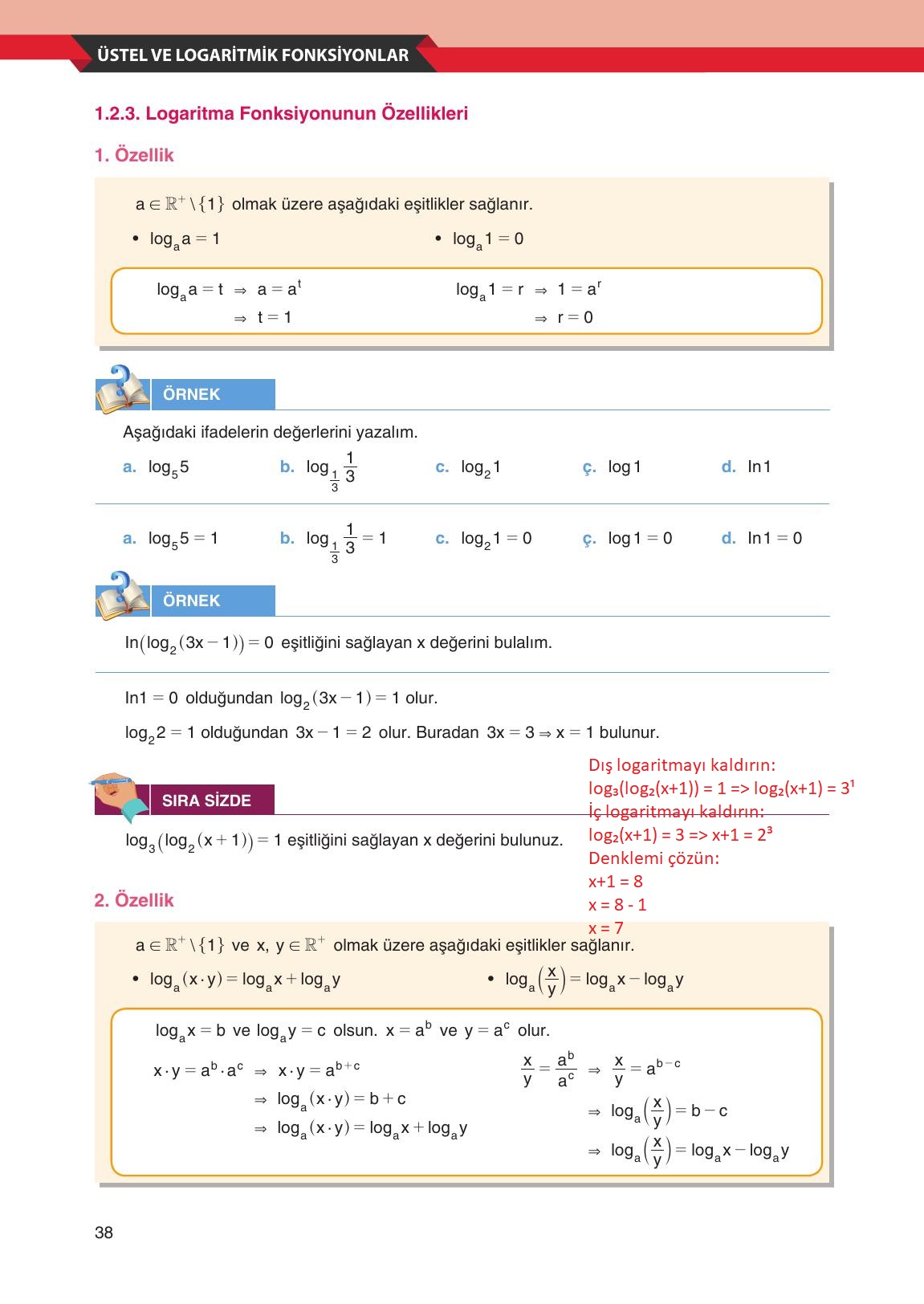 12. Sınıf Melis Yayınları Matematik Ders Kitabı Sayfa 38 Cevapları