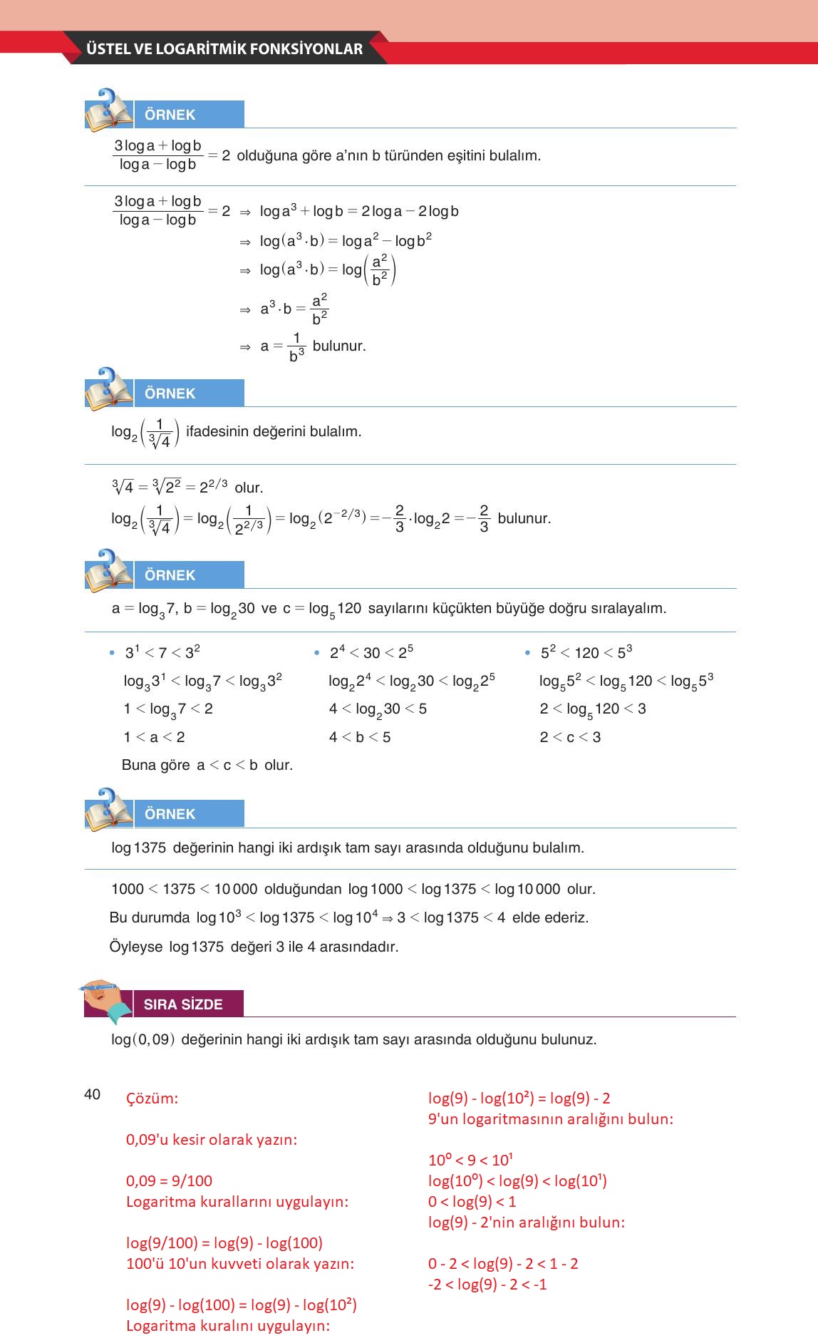 12. Sınıf Melis Yayınları Matematik Ders Kitabı Sayfa 40 Cevapları
