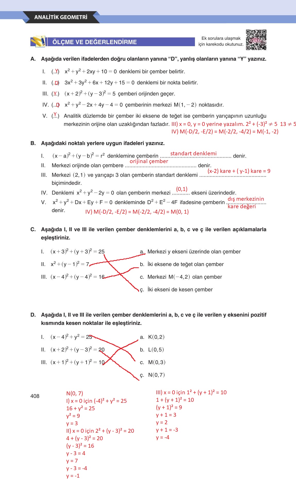 12. Sınıf Melis Yayınları Matematik Ders Kitabı Sayfa 408 Cevapları