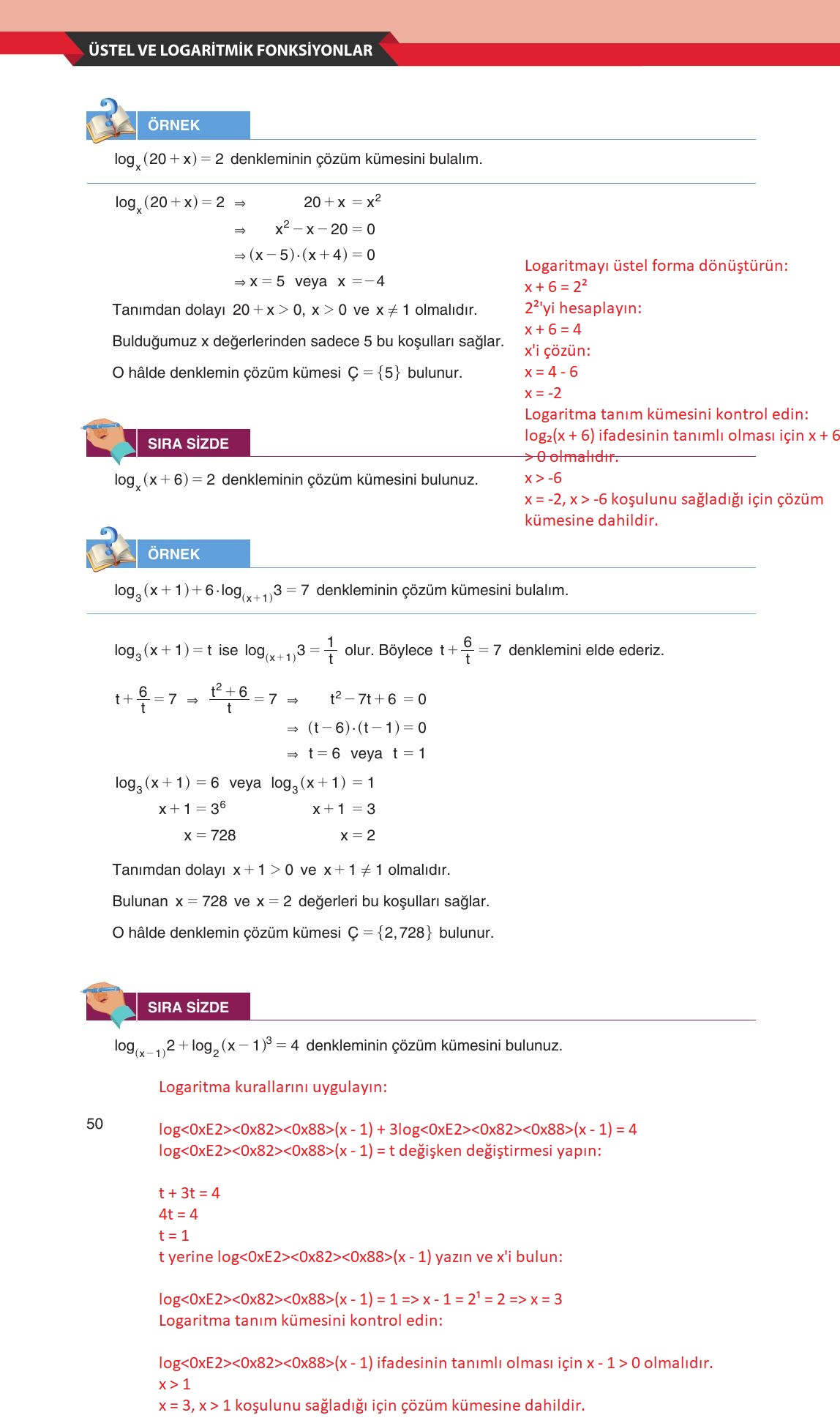 12. Sınıf Melis Yayınları Matematik Ders Kitabı Sayfa 50 Cevapları