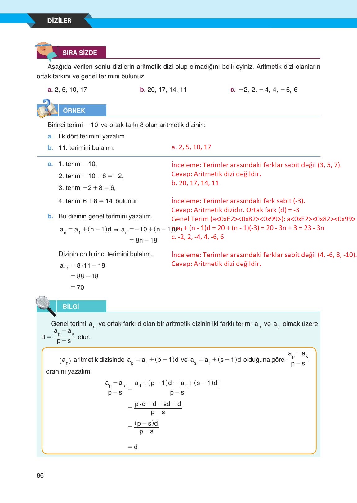 12. Sınıf Melis Yayınları Matematik Ders Kitabı Sayfa 86 Cevapları