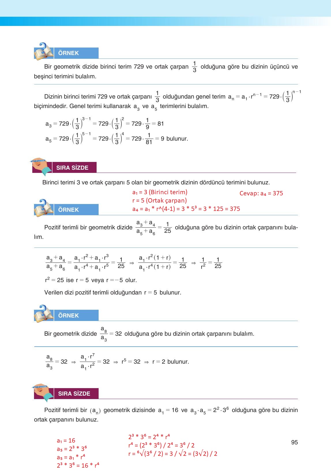 12. Sınıf Melis Yayınları Matematik Ders Kitabı Sayfa 95 Cevapları 12. Sınıf Melis Yayınları Matematik Ders Kitabı Sayfa 95 Cevapları
