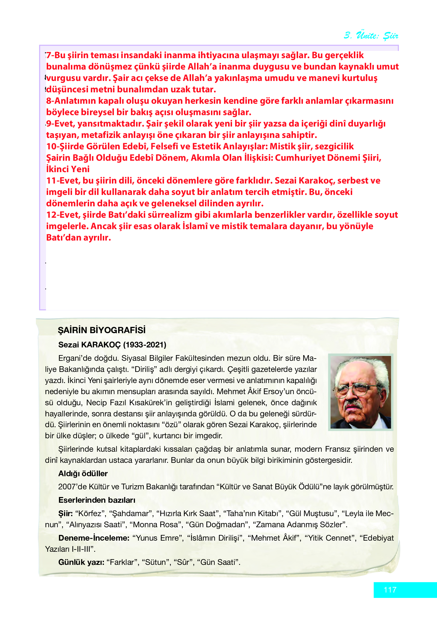 12. Sınıf Melis Yayınları Türk Dili Ve Edebiyatı Ders Kitabı Sayfa 117 Cevapları 12. Sınıf Melis Yayınları Türk Dili Ve Edebiyatı Ders Kitabı Sayfa 117 Cevapları